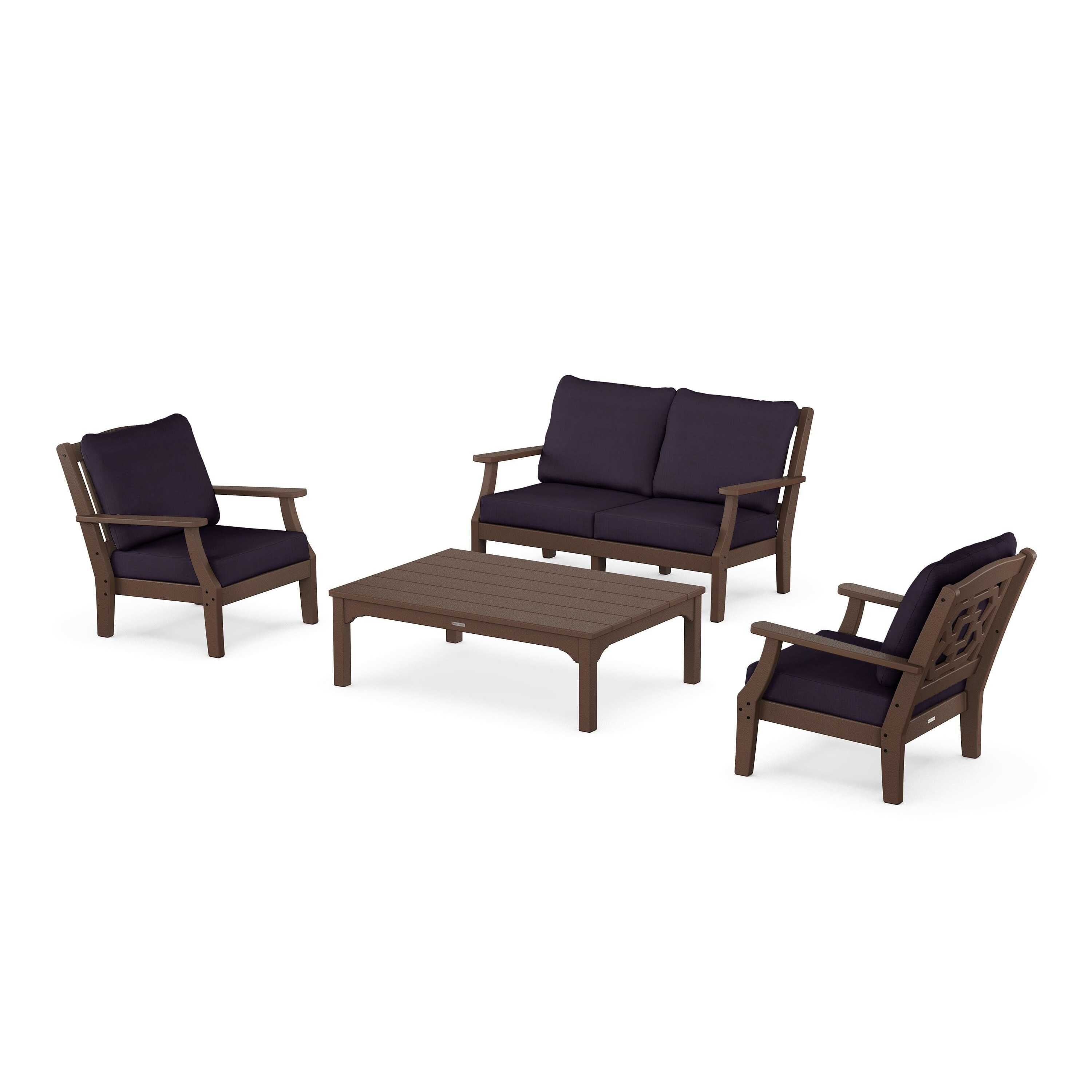 Chinoiserie 4-Piece Deep Seating Set with Loveseat