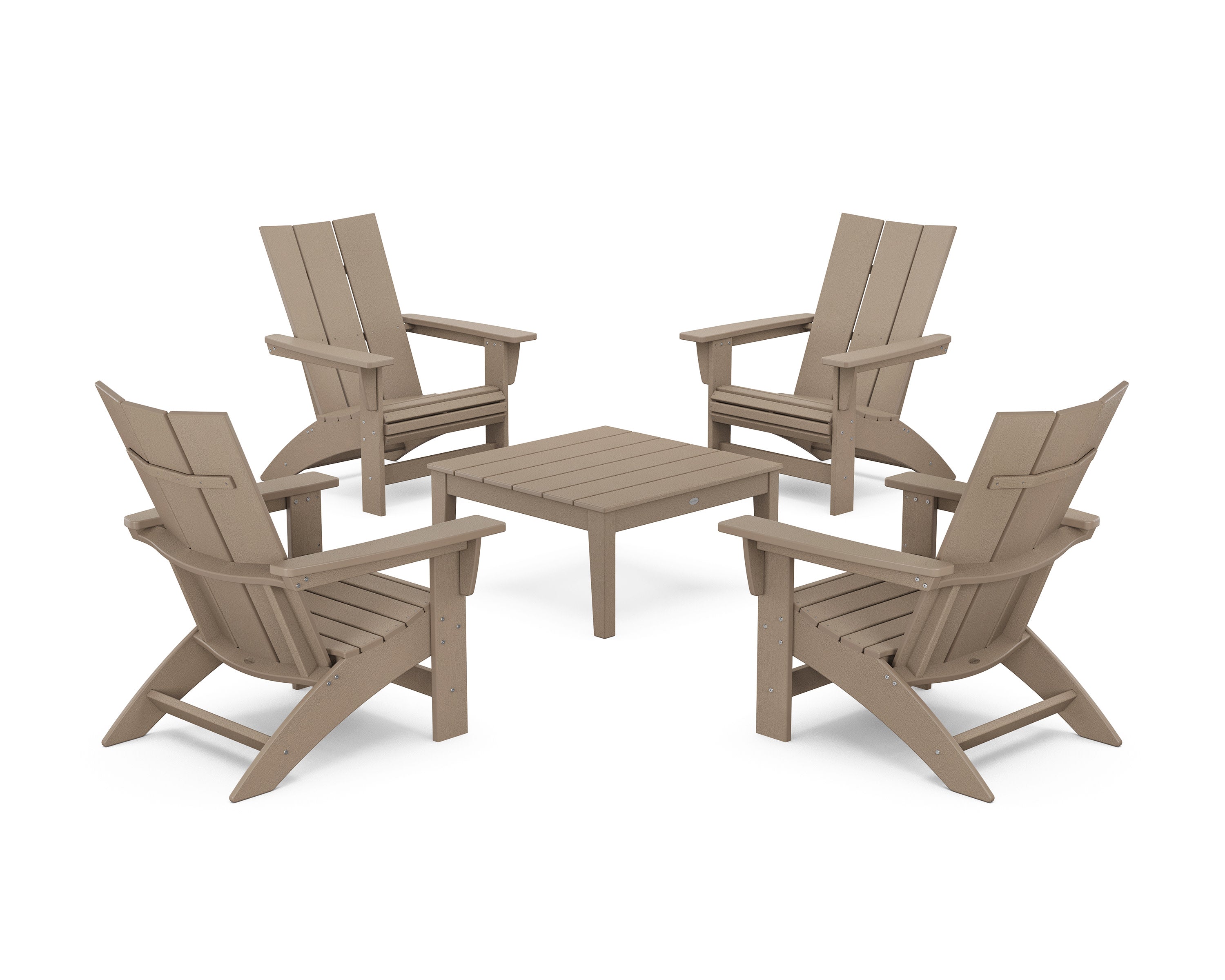 5-Piece Modern Grand Adirondack Chair Conversation Group
