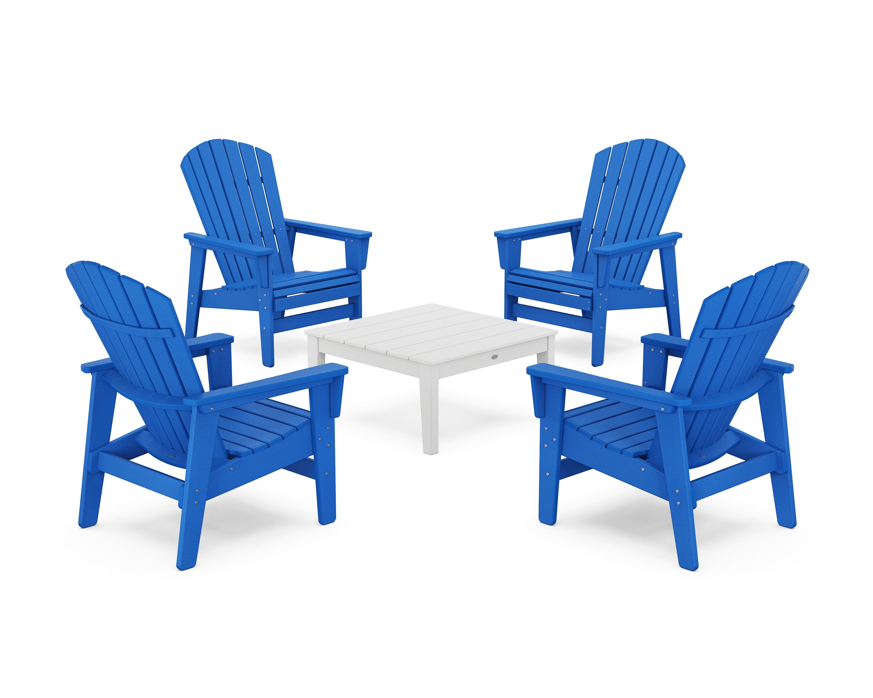 5-Piece Nautical Grand Upright Adirondack Chair Conversation Group