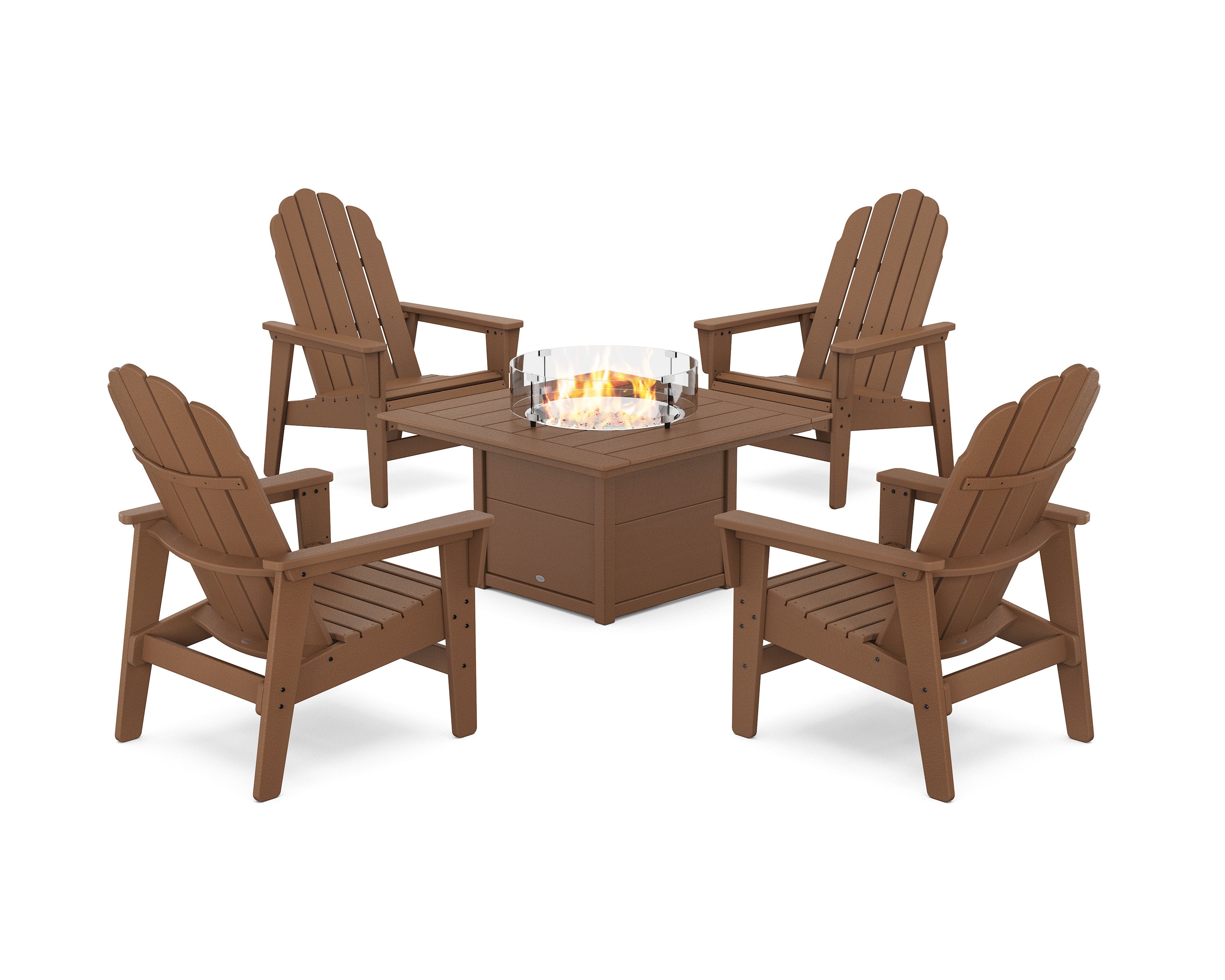 5-Piece Vineyard Grand Upright Adirondack Conversation Set with Fire Pit Table