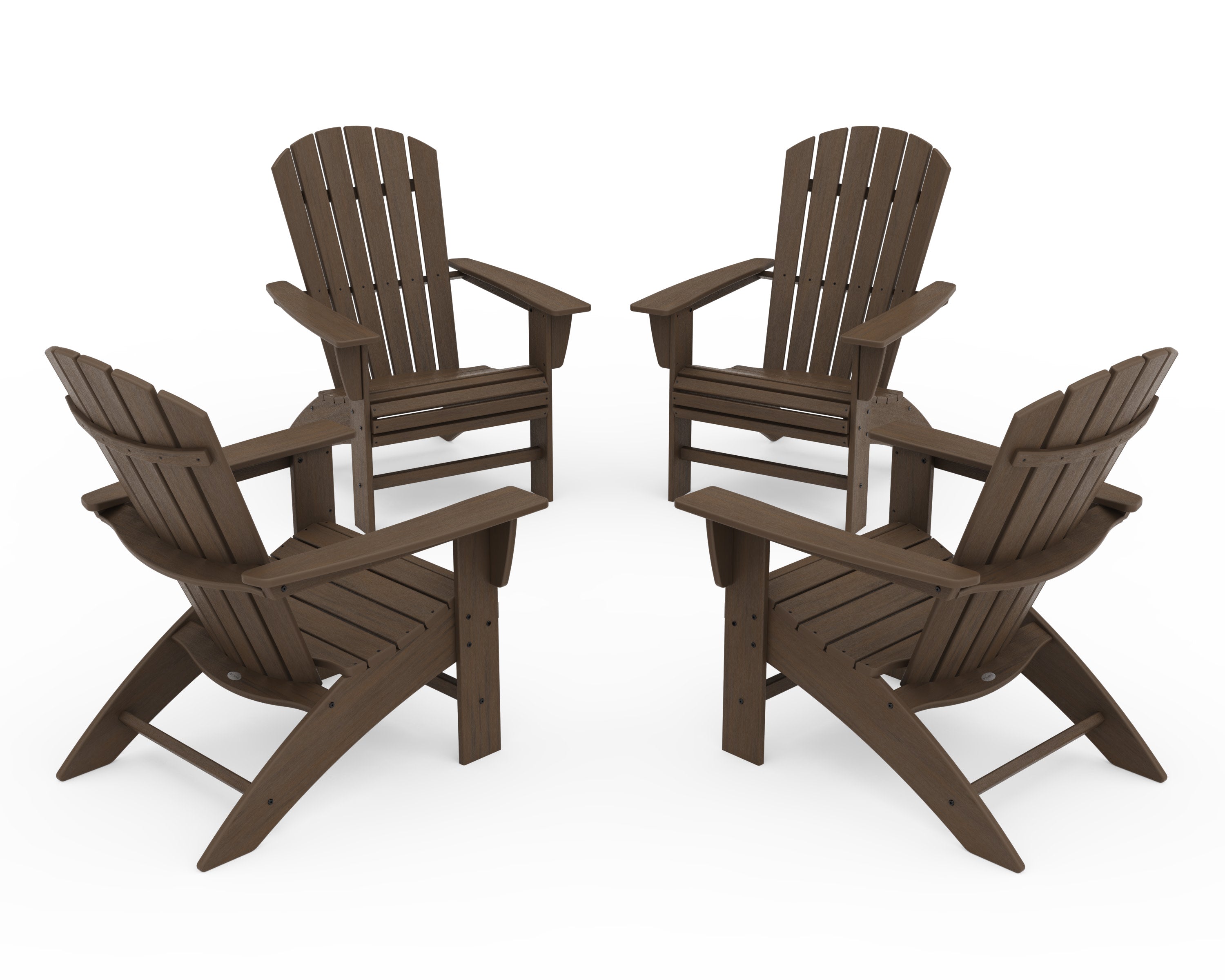4-Piece Nautical Curveback Adirondack Chair Conversation Set