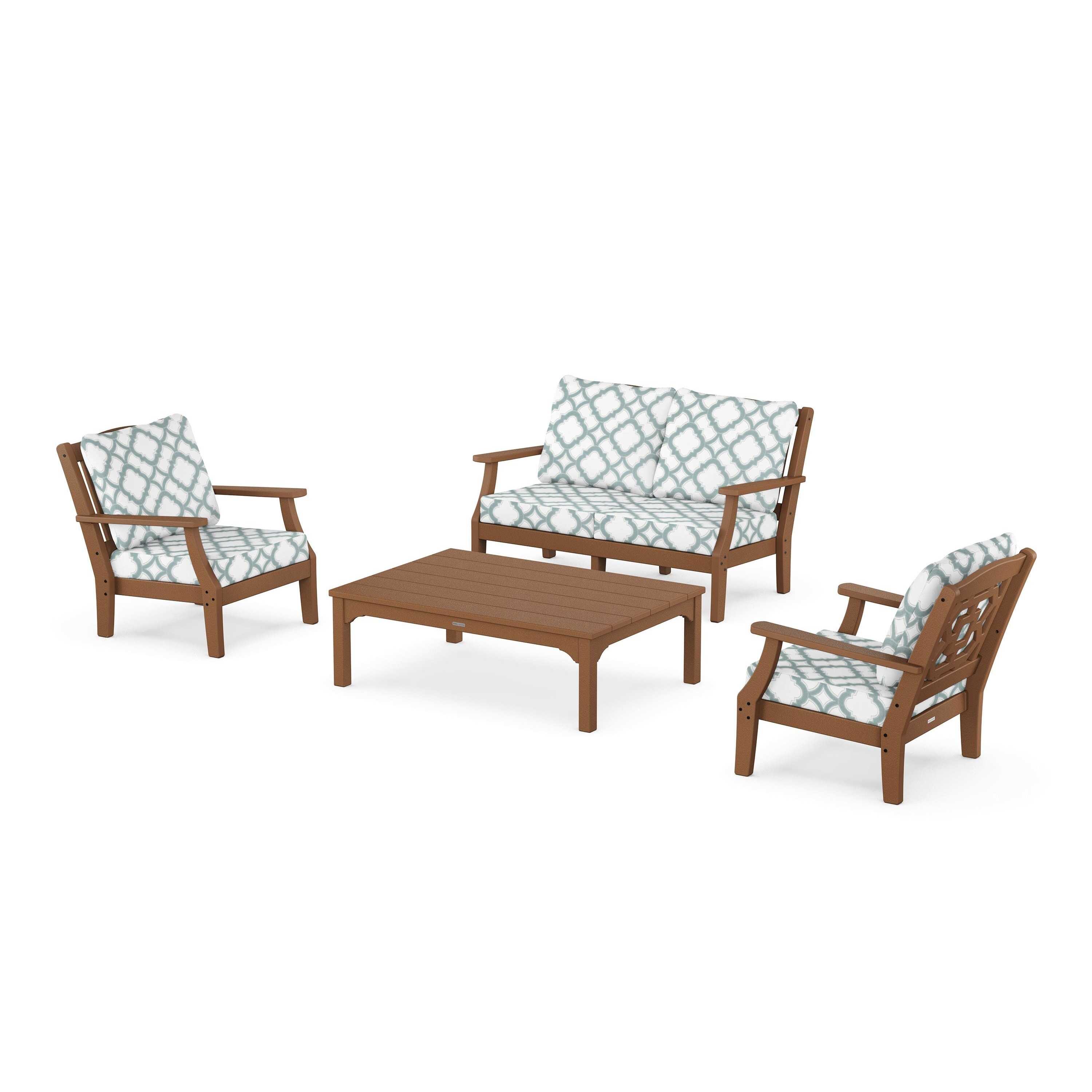 Chinoiserie 4-Piece Deep Seating Set with Loveseat