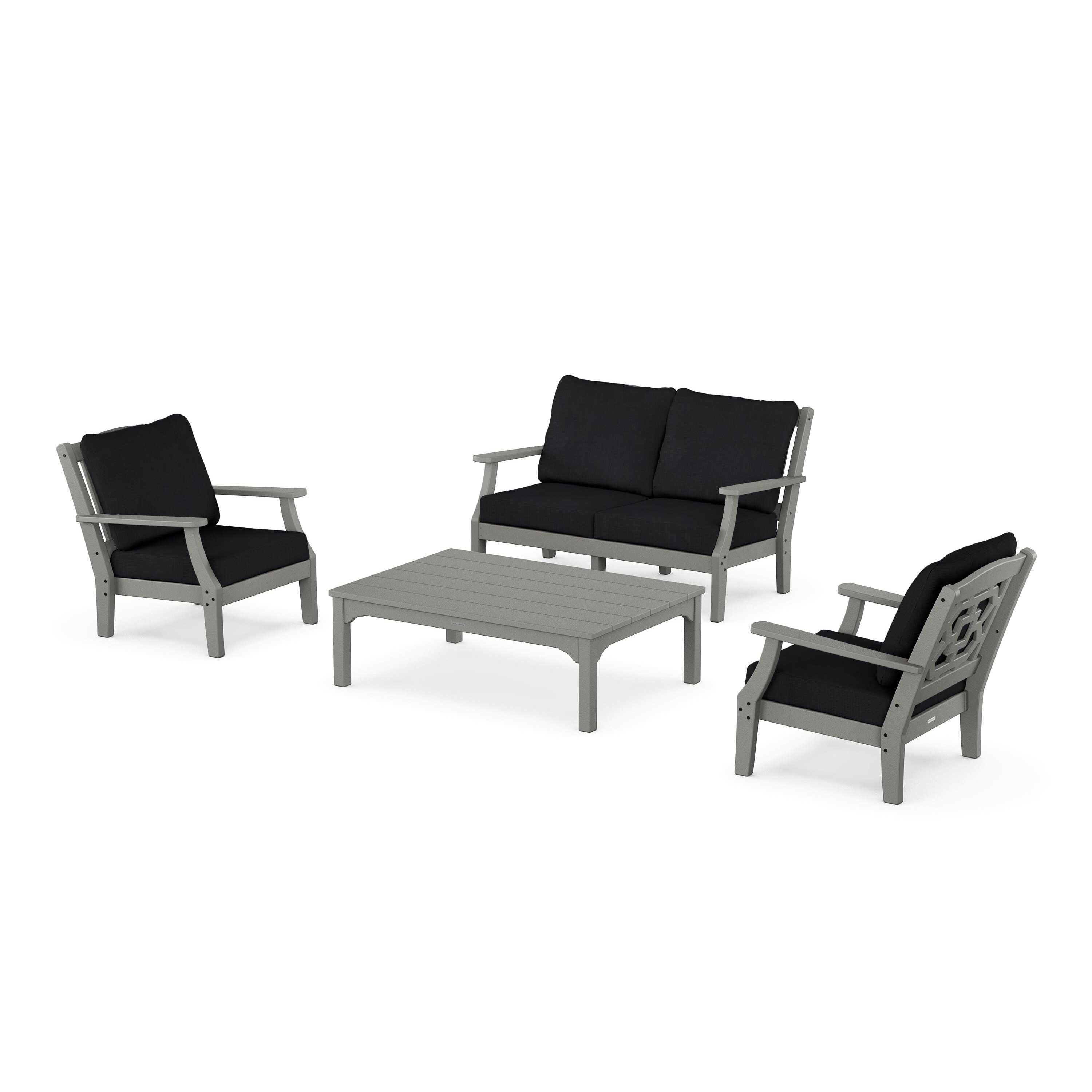 Chinoiserie 4-Piece Deep Seating Set with Loveseat