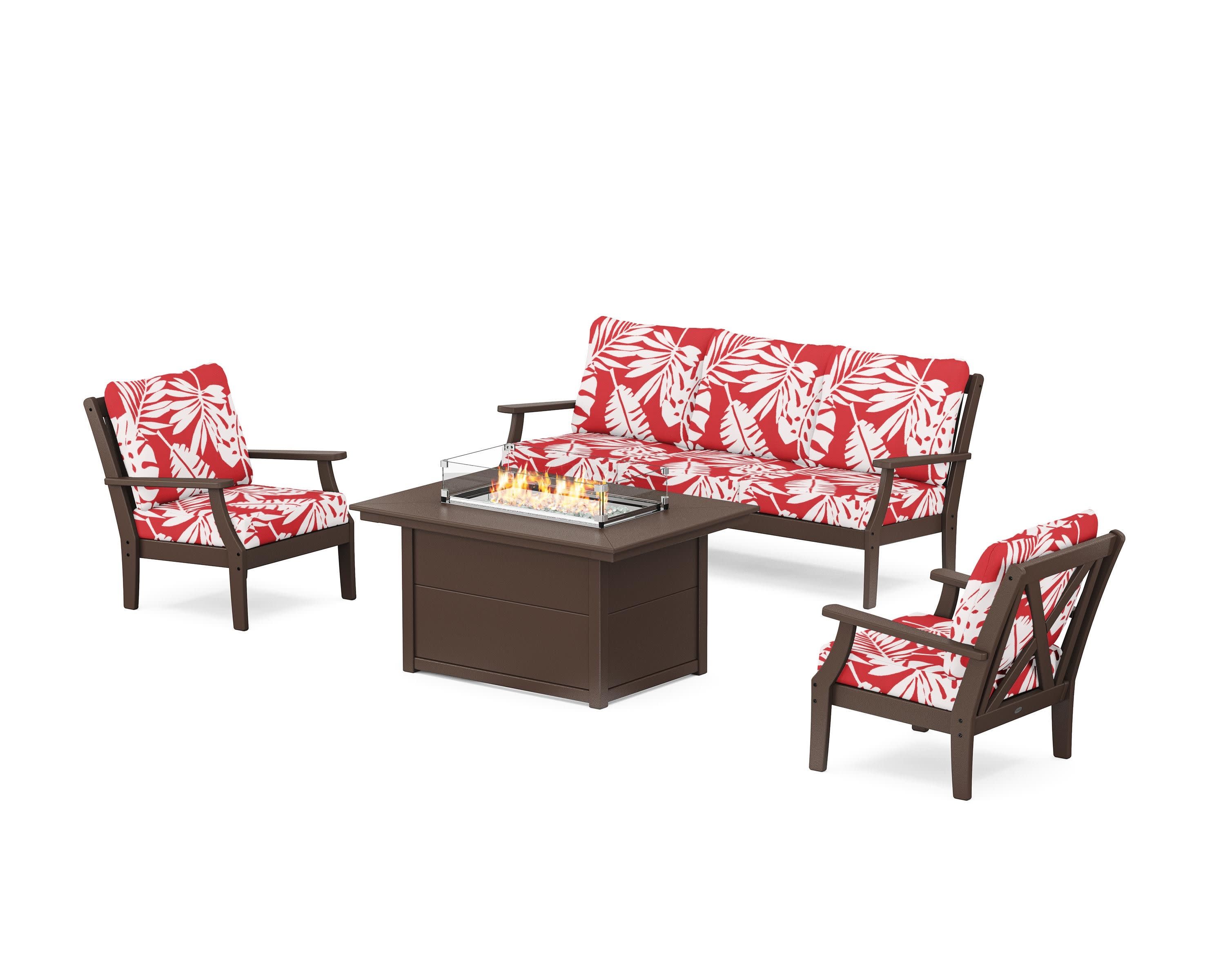 Braxton Deep Seating Fire Pit Table Set