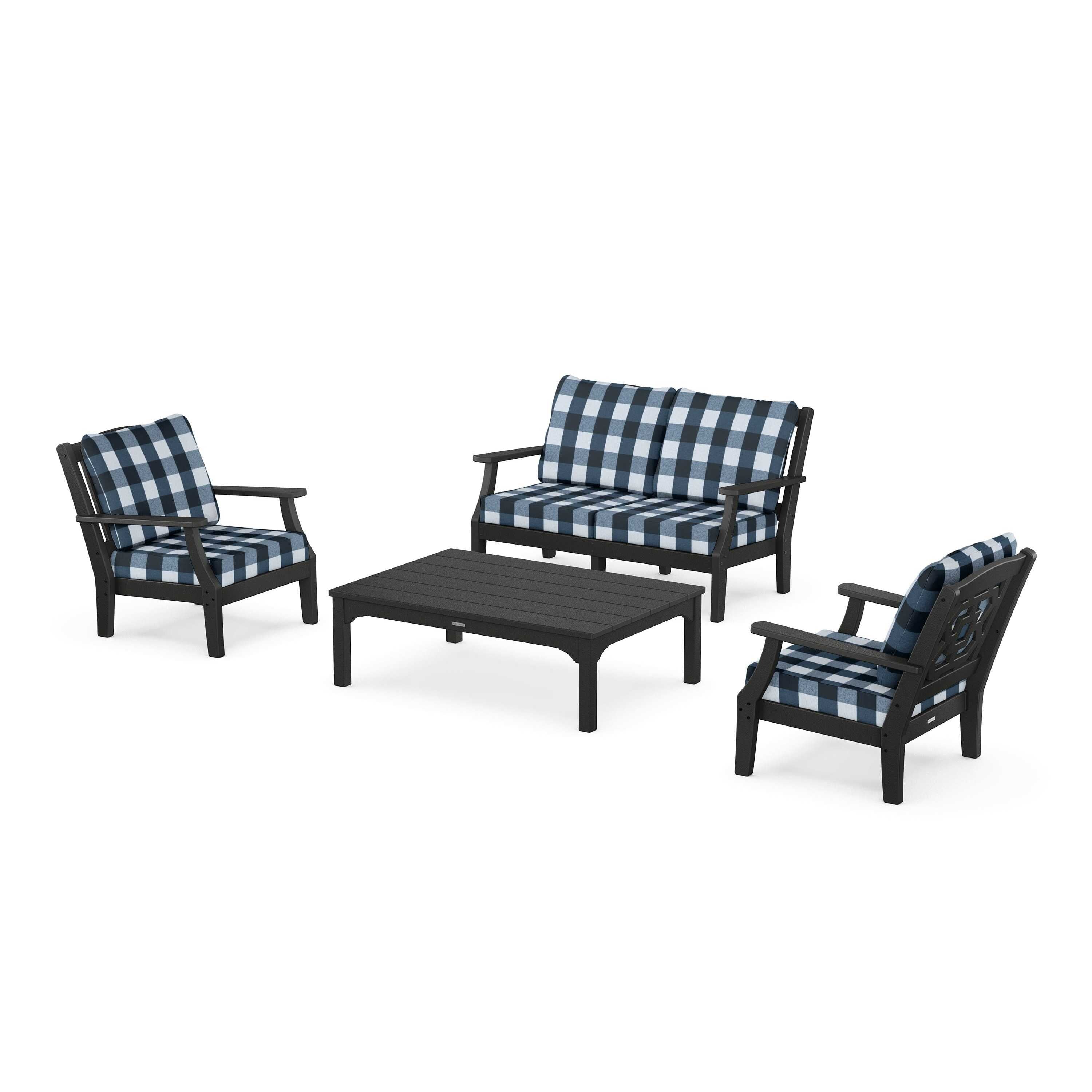 Chinoiserie 4-Piece Deep Seating Set with Loveseat