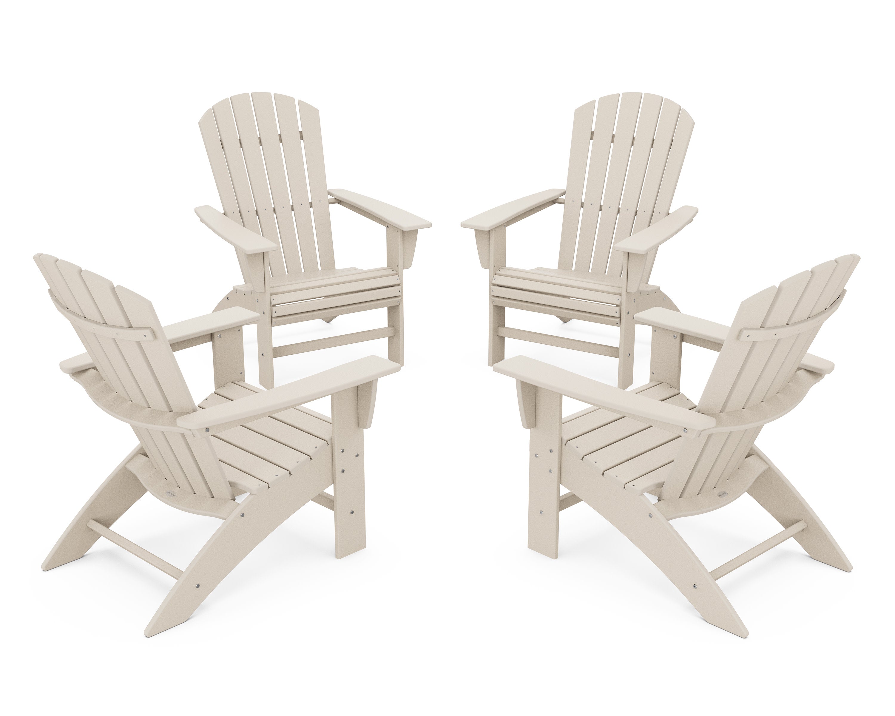 4-Piece Nautical Curveback Adirondack Chair Conversation Set