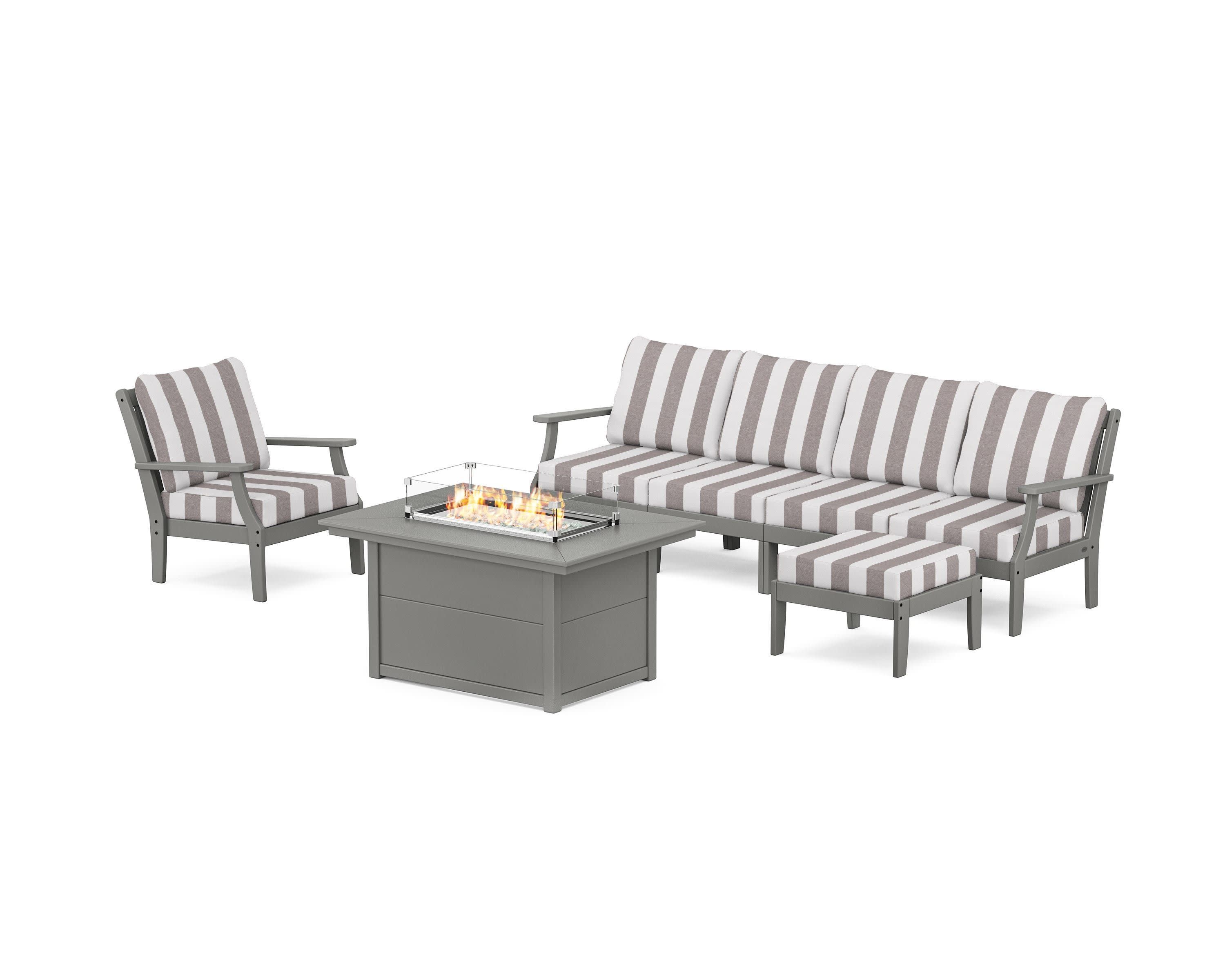 Braxton Sectional Lounge and Fire Pit Set