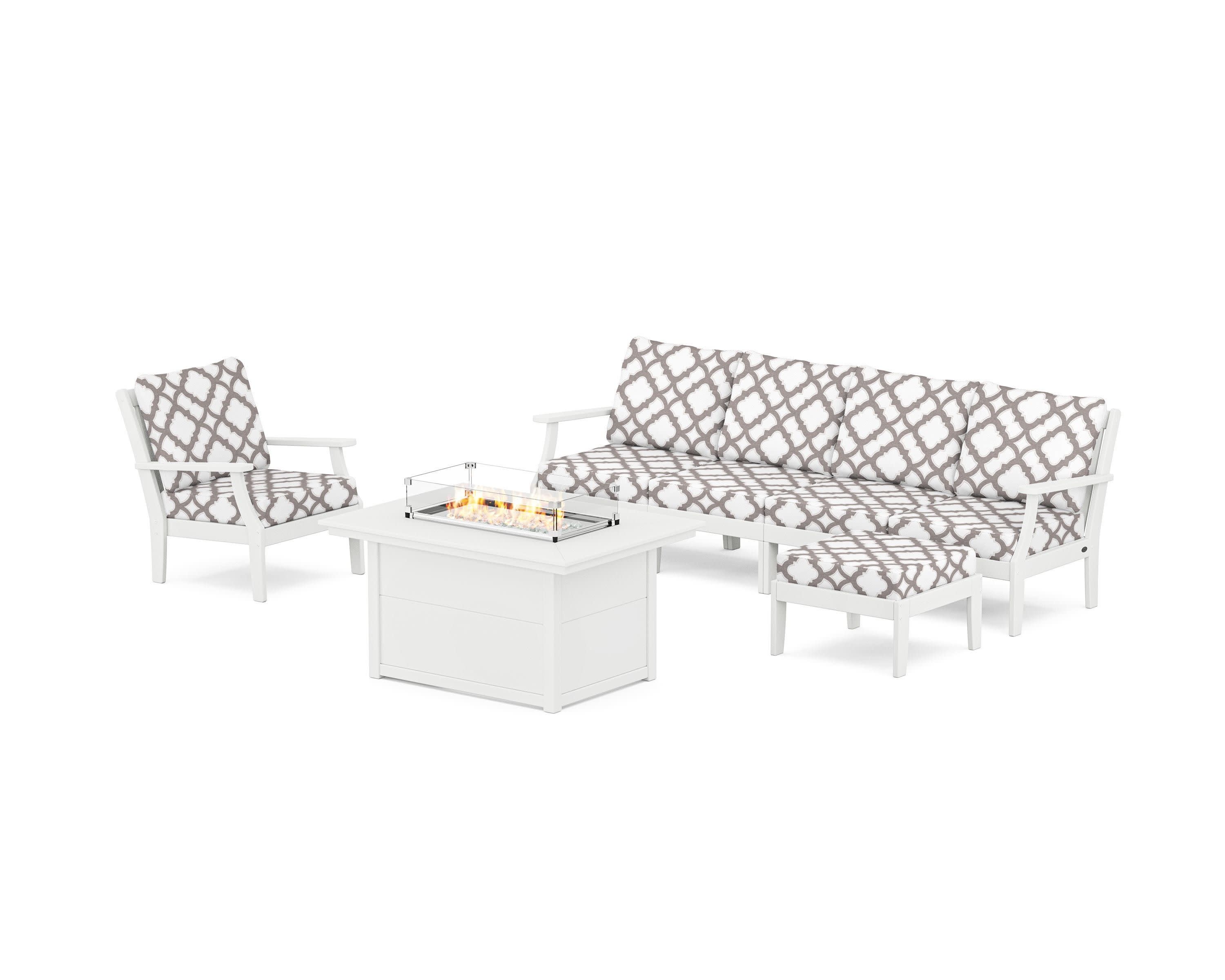 Braxton Sectional Lounge and Fire Pit Set