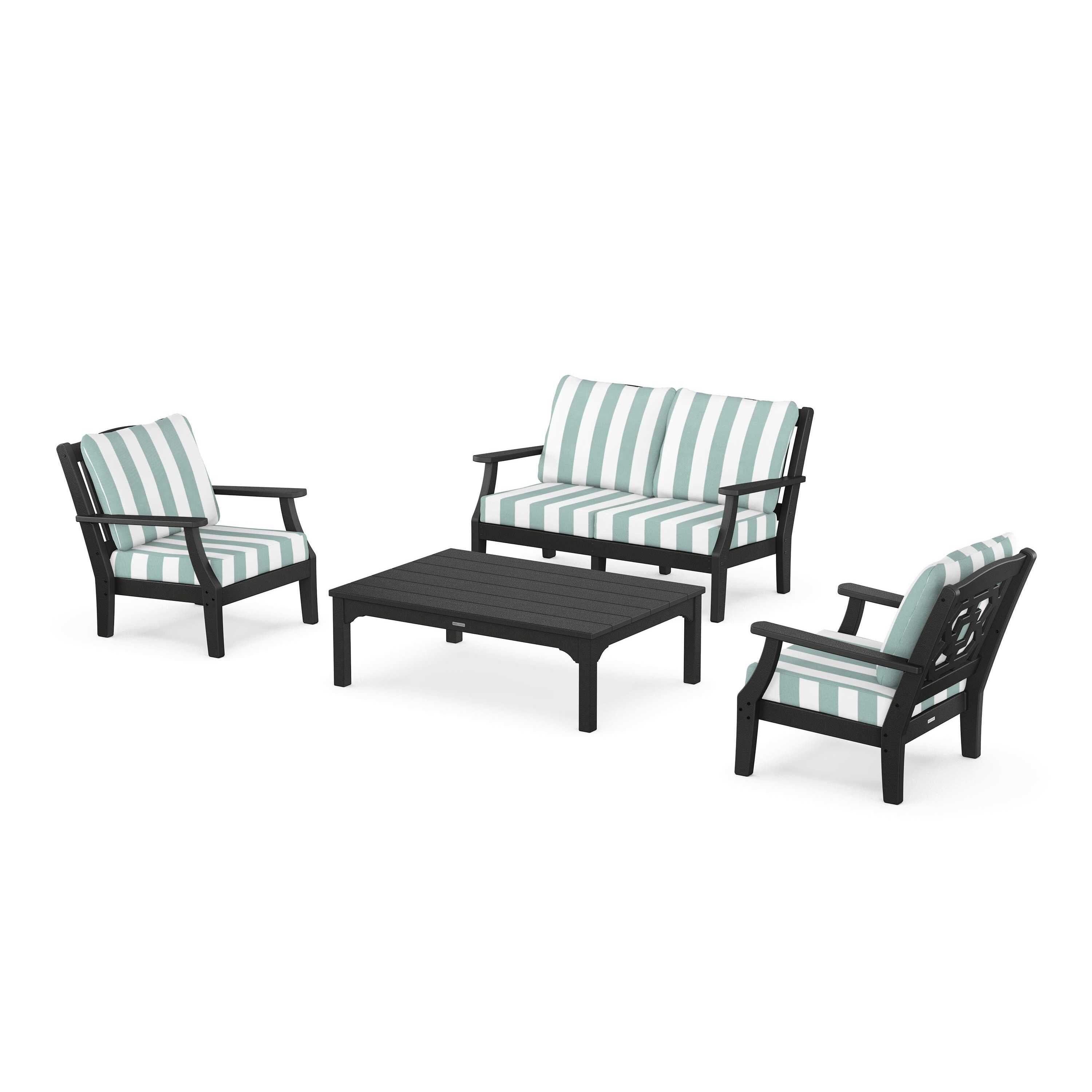 Chinoiserie 4-Piece Deep Seating Set with Loveseat
