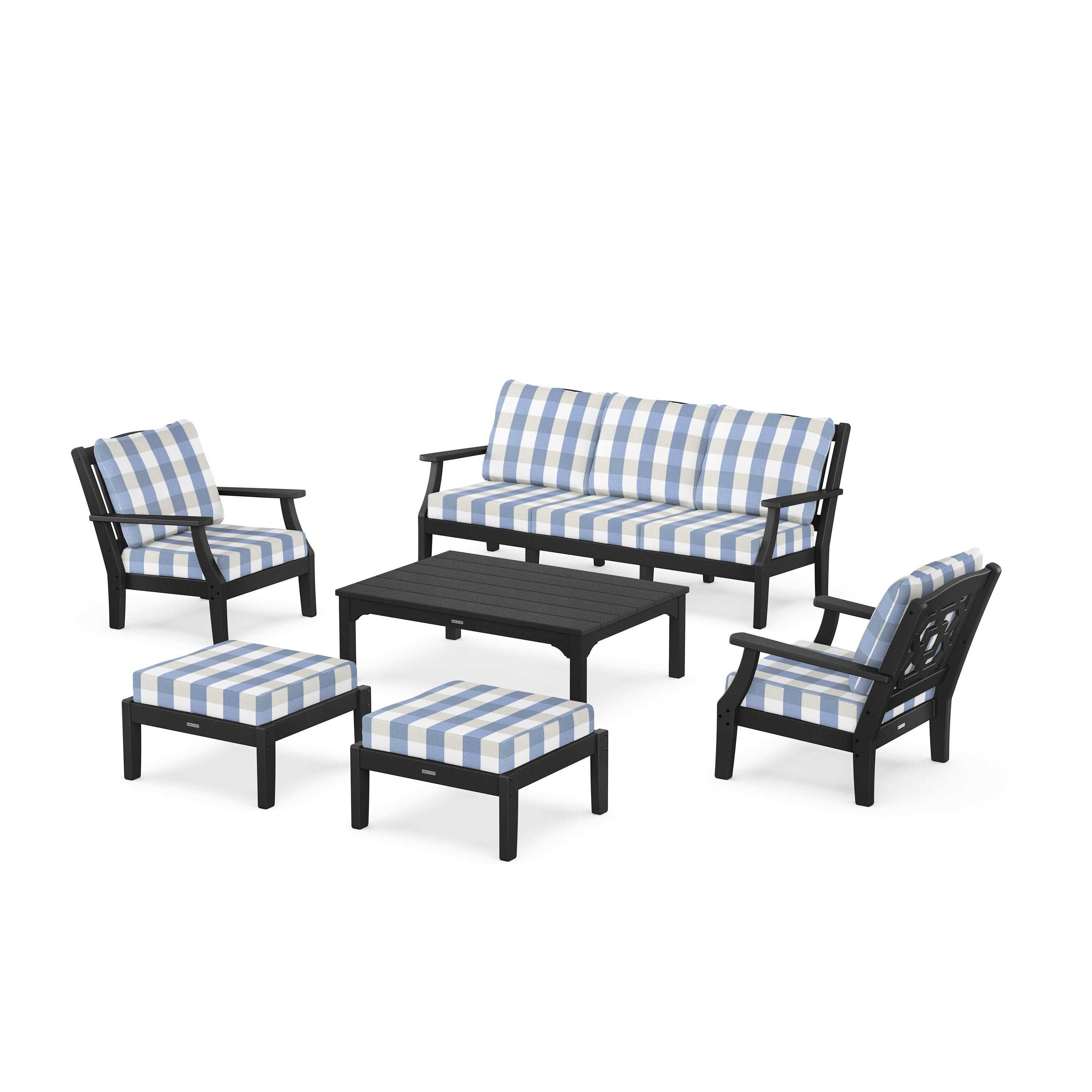 Chinoiserie 6-Piece Lounge Sofa Set
