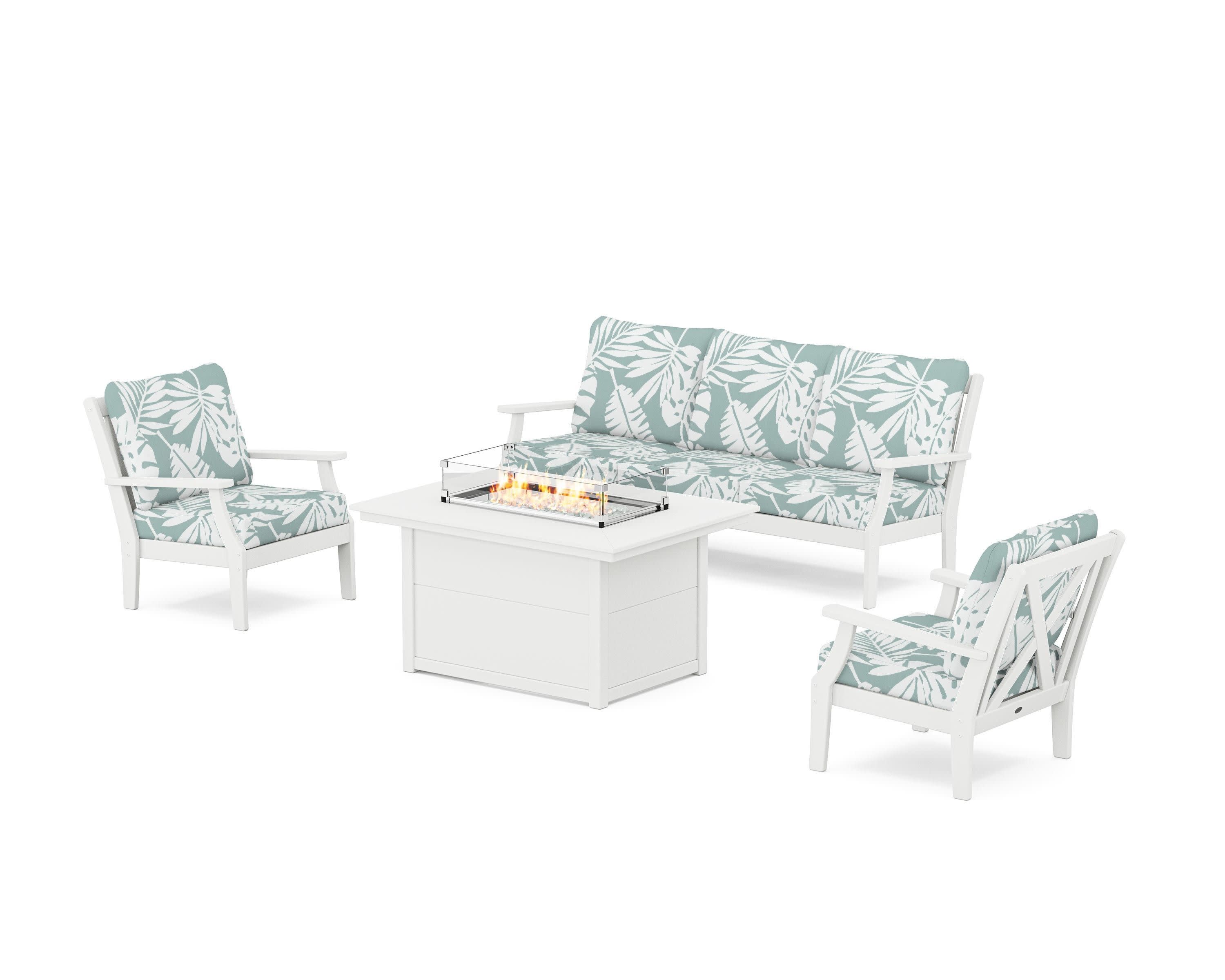 Braxton Deep Seating Fire Pit Table Set