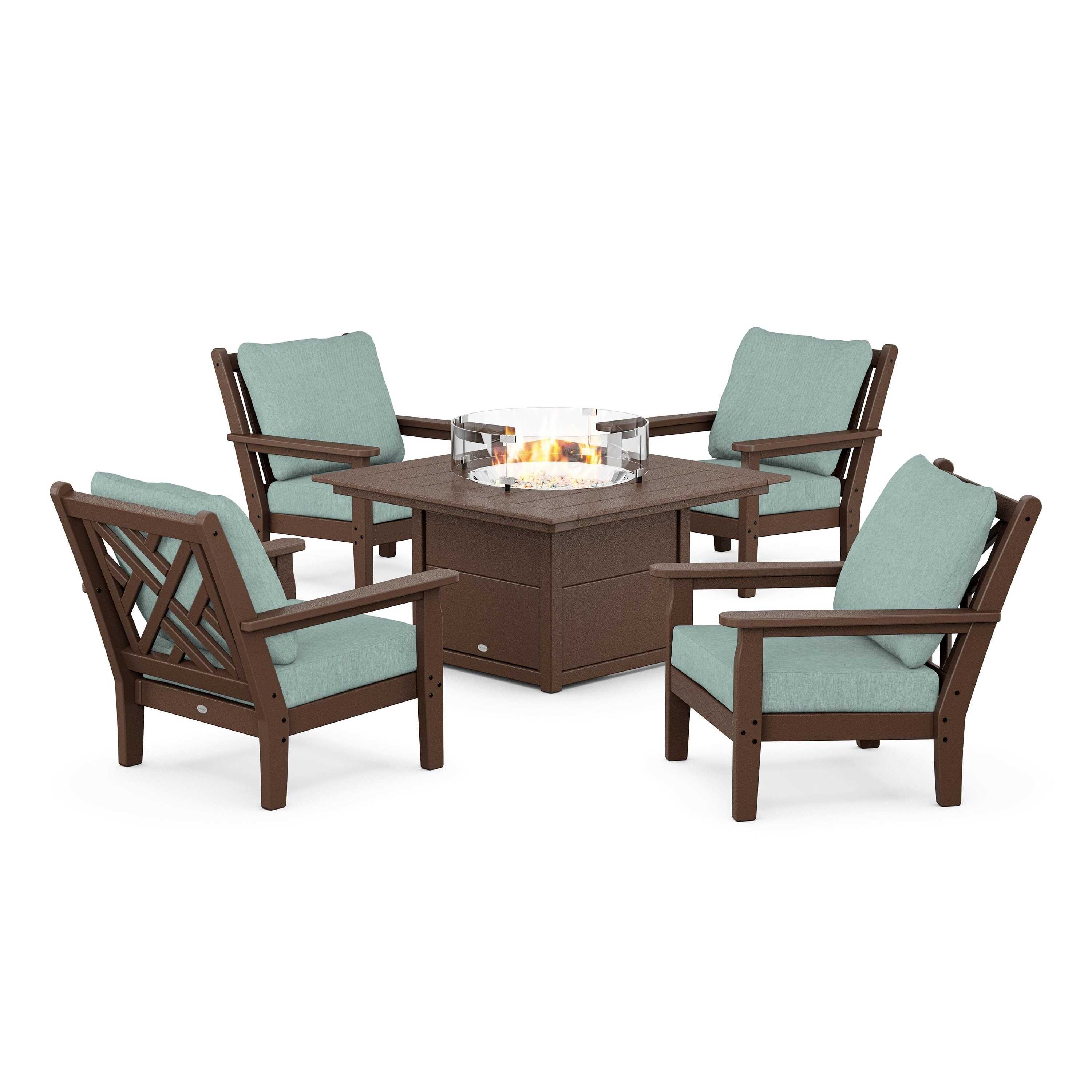 Chippendale 5-Piece Deep Seating Set with Fire Pit Table