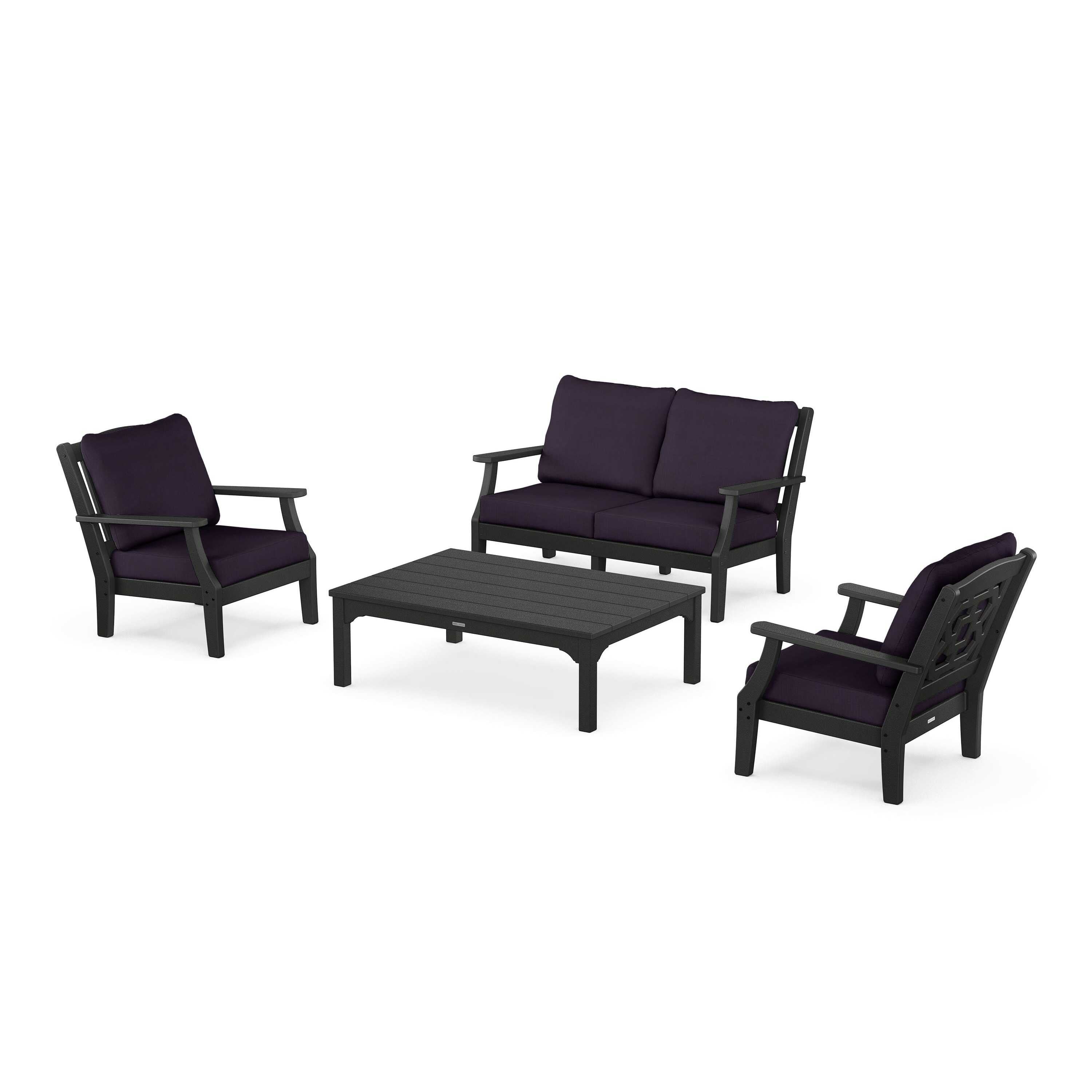 Chinoiserie 4-Piece Deep Seating Set with Loveseat