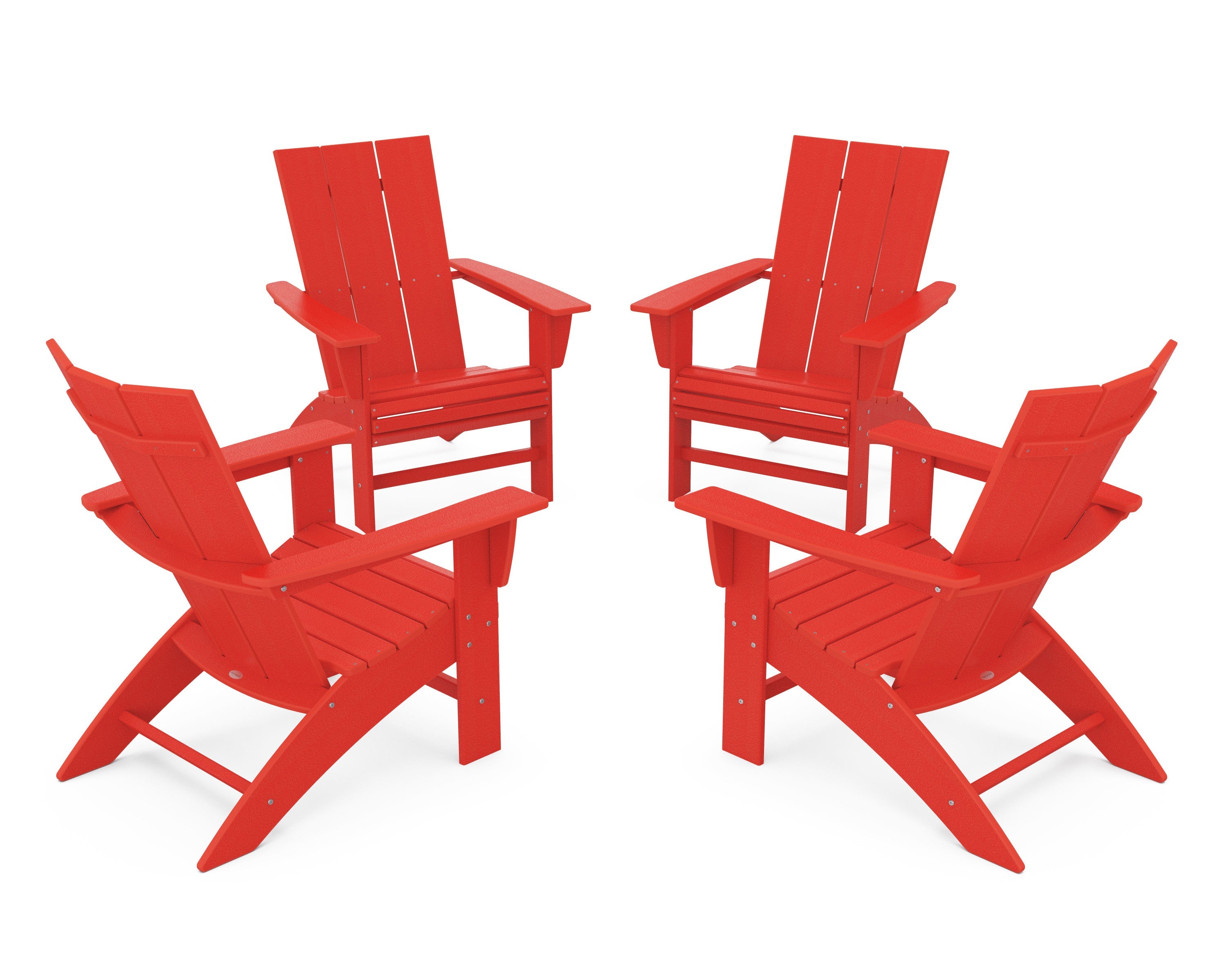 4-Piece Modern Curveback Adirondack Conversation Set