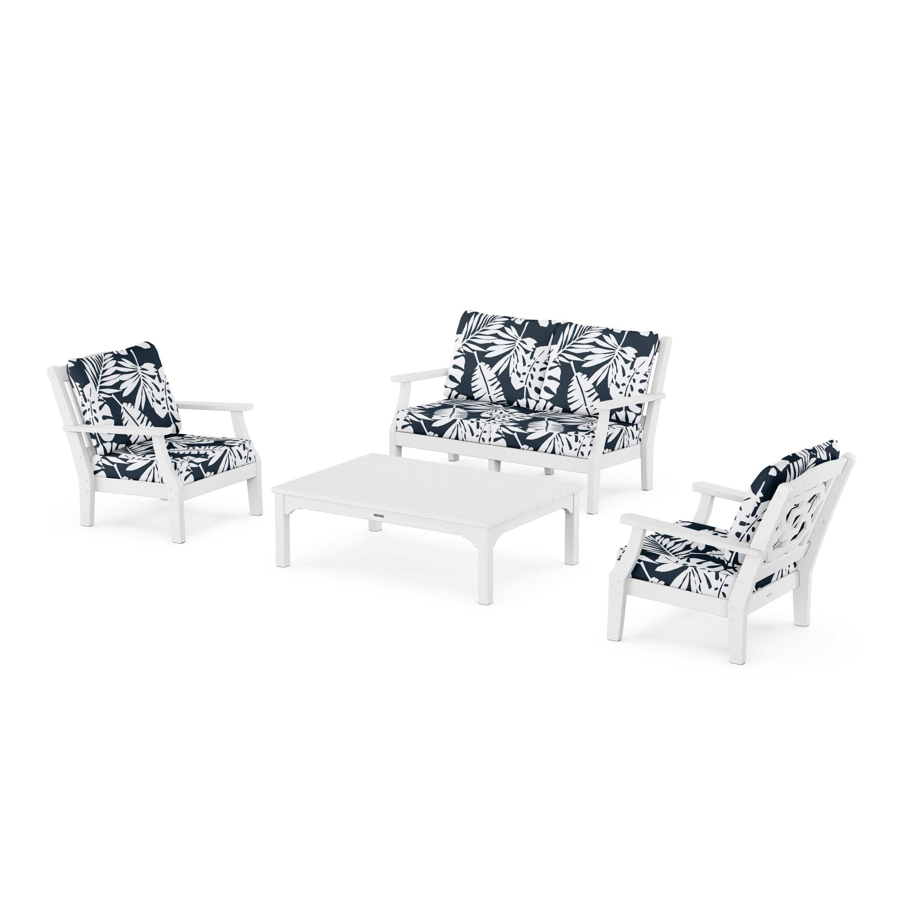 Chinoiserie 4-Piece Deep Seating Set with Loveseat