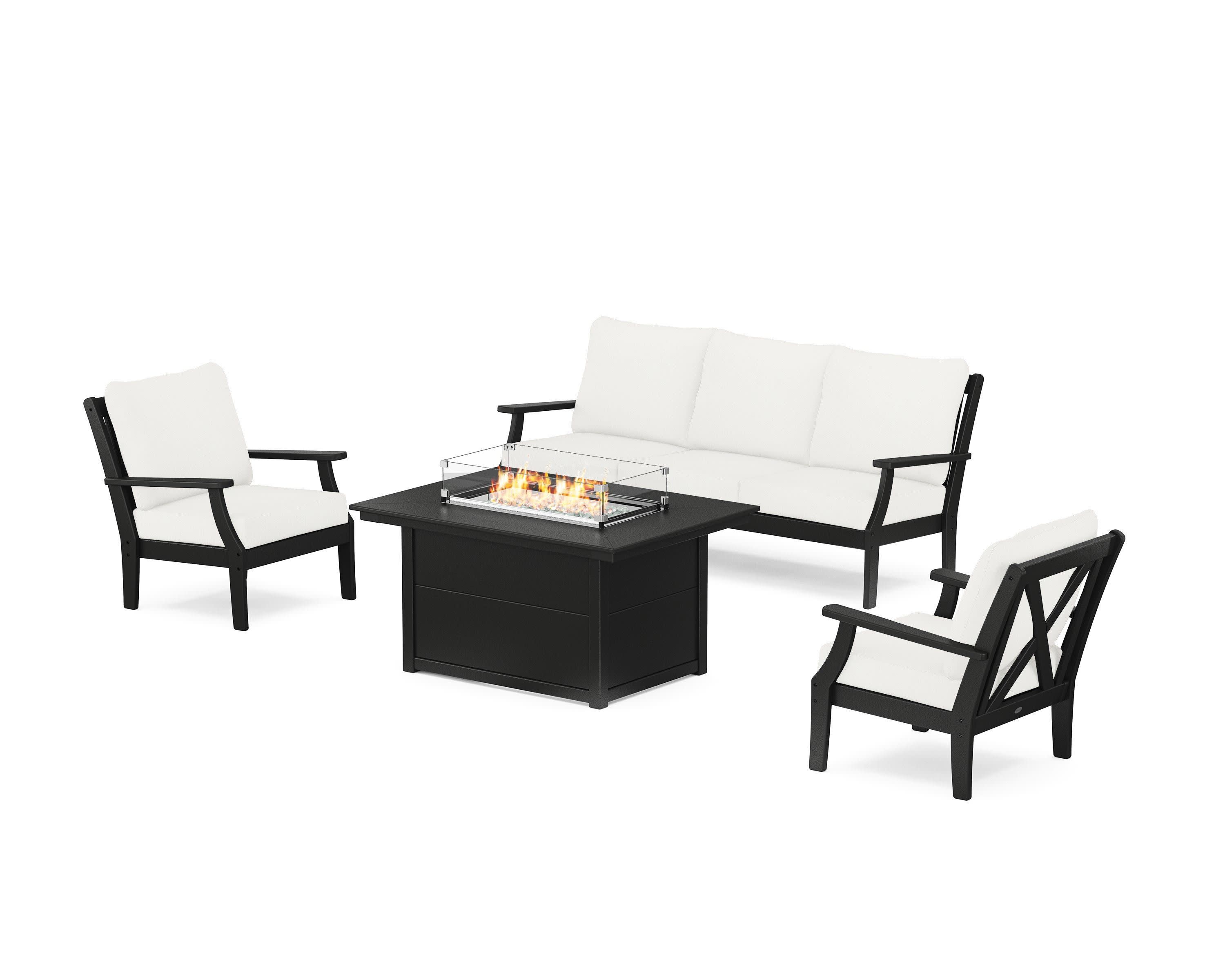 Braxton Deep Seating Fire Pit Table Set