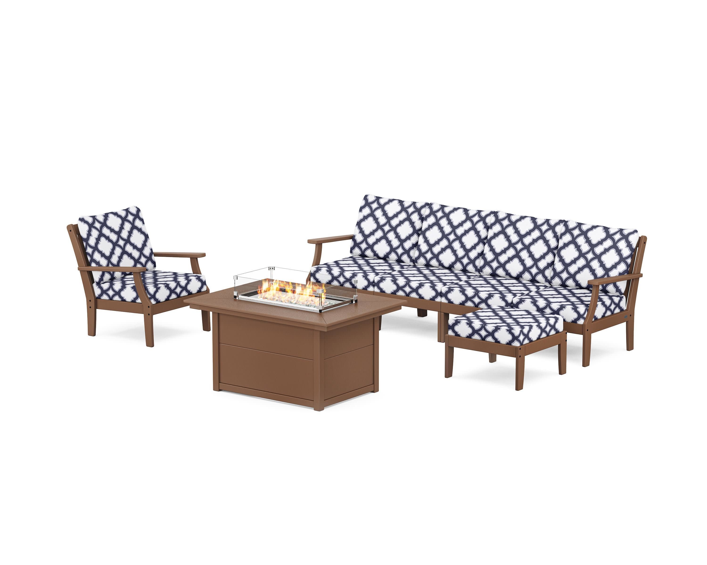 Braxton Sectional Lounge and Fire Pit Set