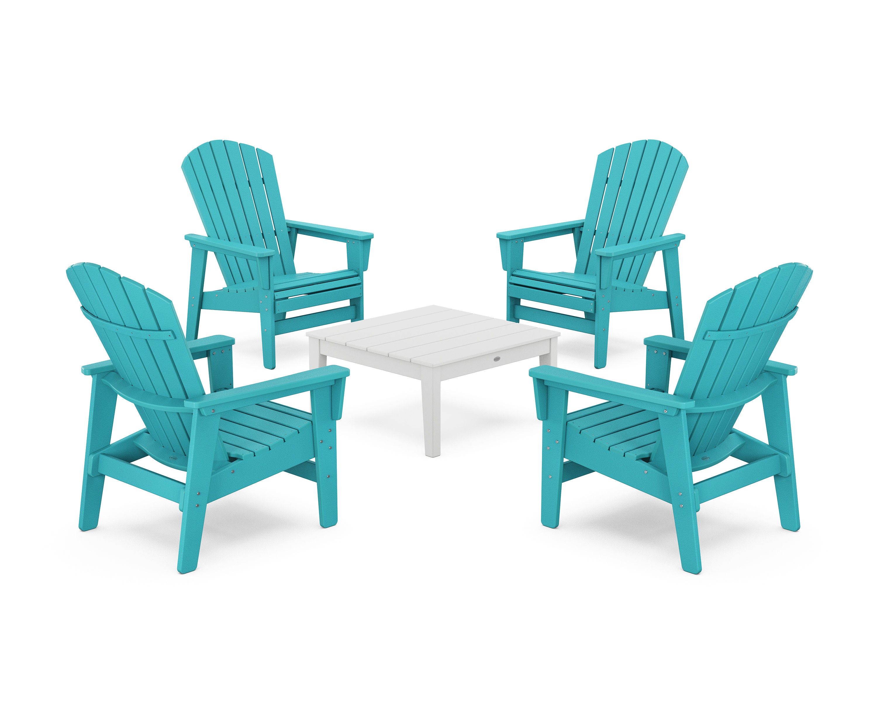 5-Piece Nautical Grand Upright Adirondack Chair Conversation Group