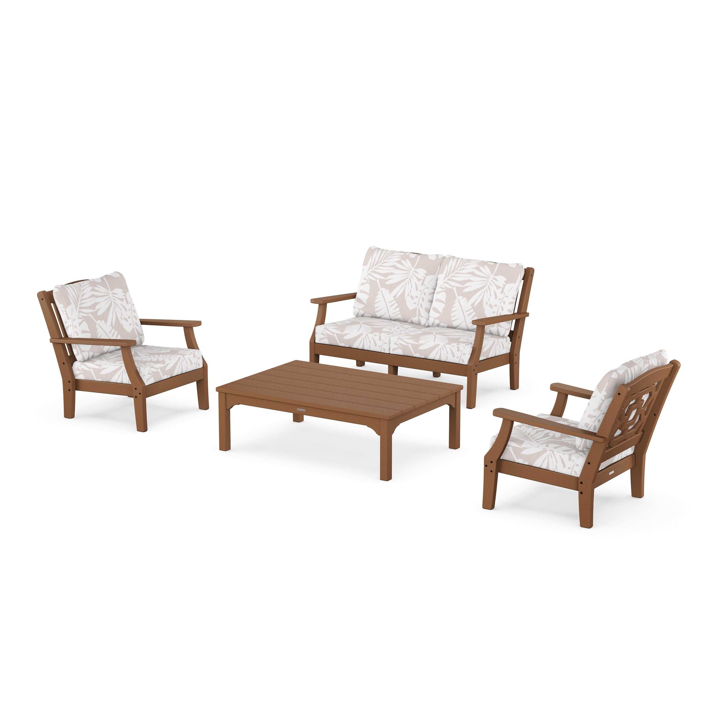 Chinoiserie 4-Piece Deep Seating Set with Loveseat
