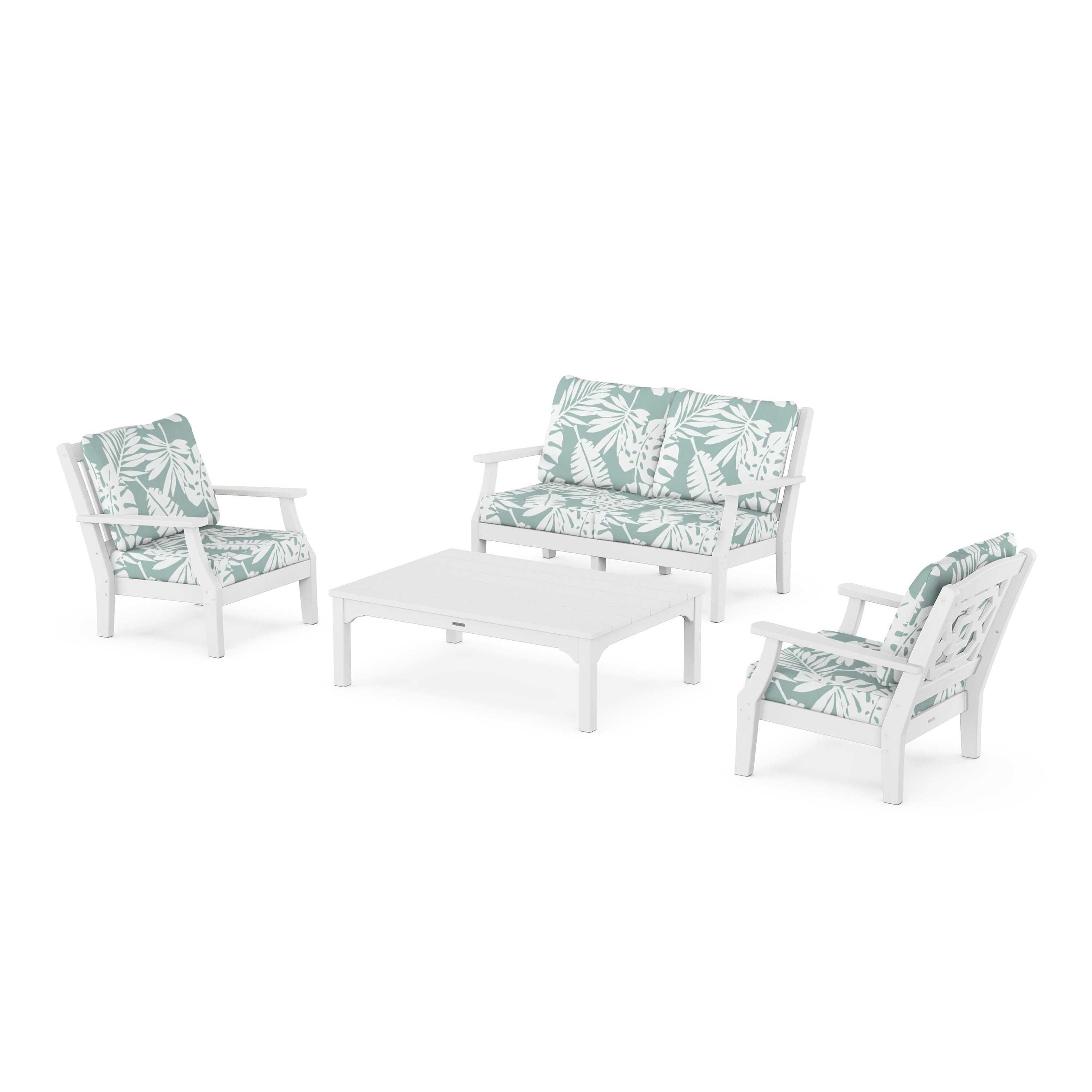 Chinoiserie 4-Piece Deep Seating Set with Loveseat