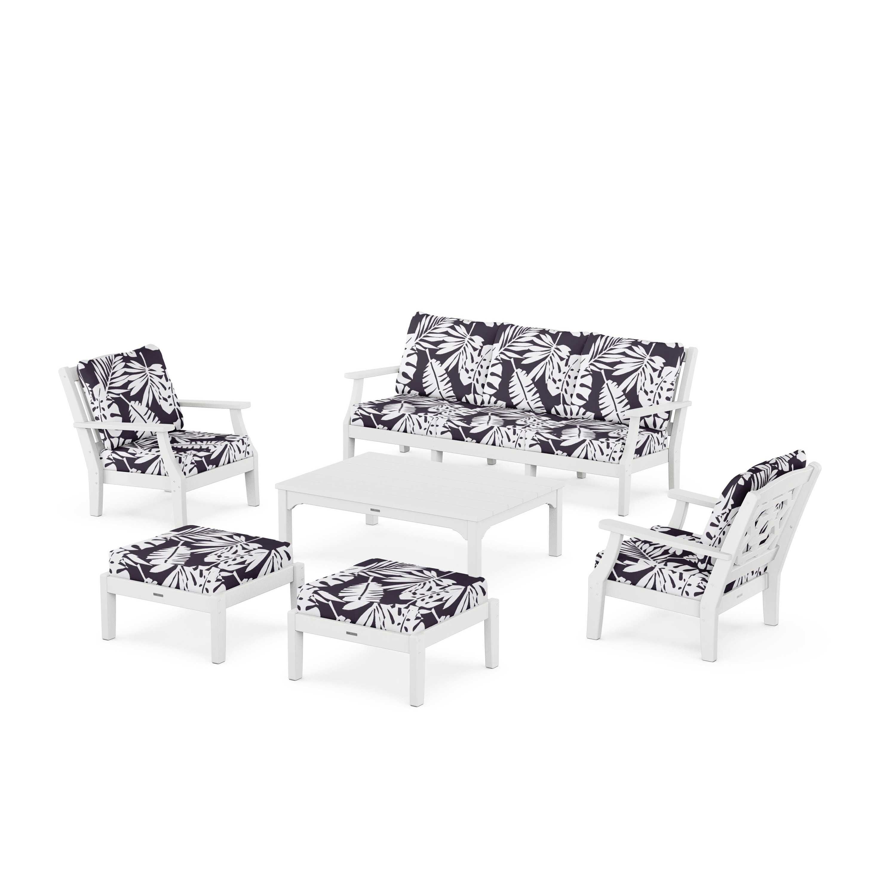 Chinoiserie 6-Piece Lounge Sofa Set