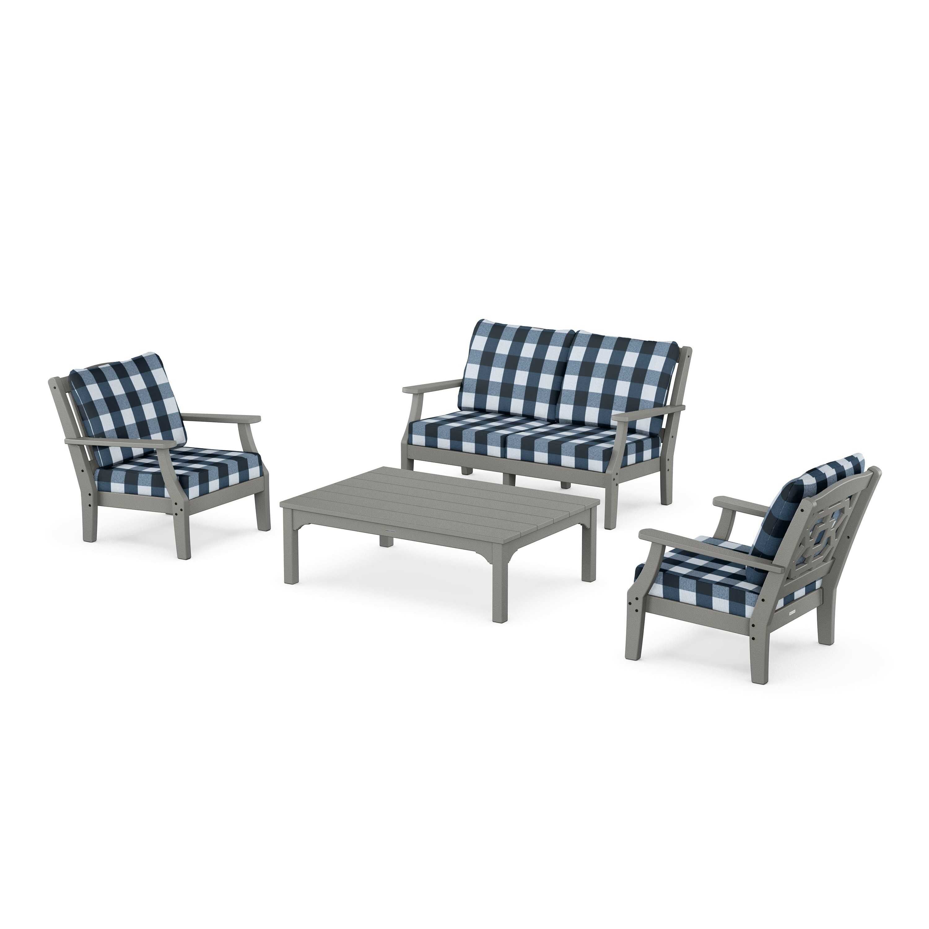 Chinoiserie 4-Piece Deep Seating Set with Loveseat