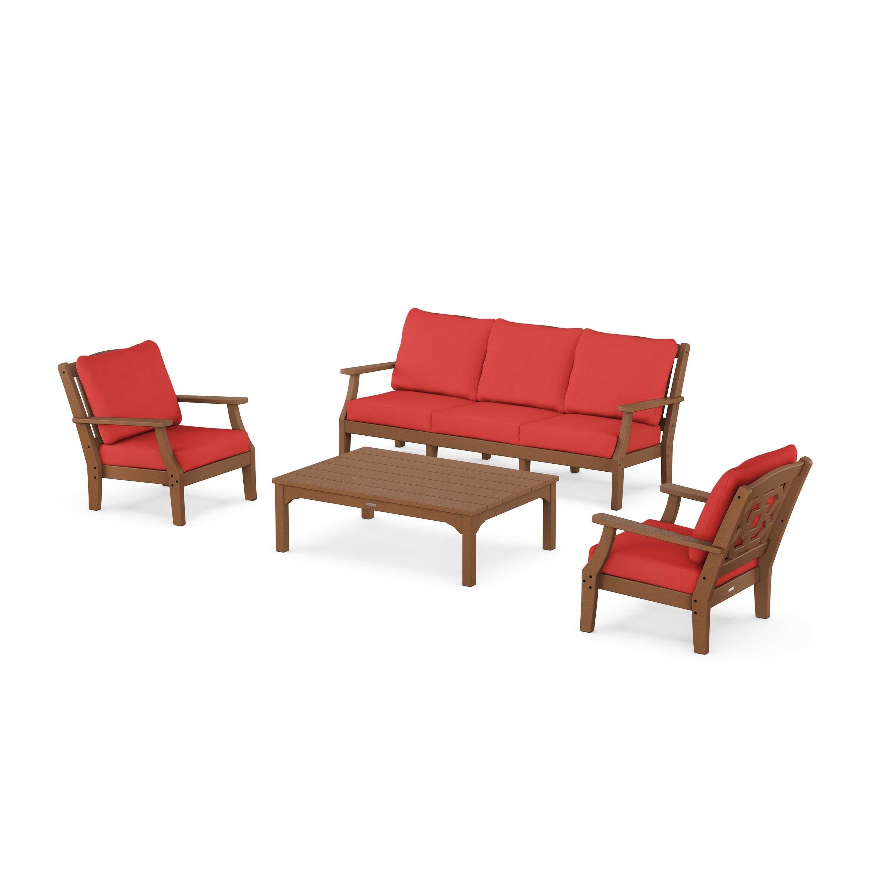 Chinoiserie 4-Piece Deep Seating Set with Sofa