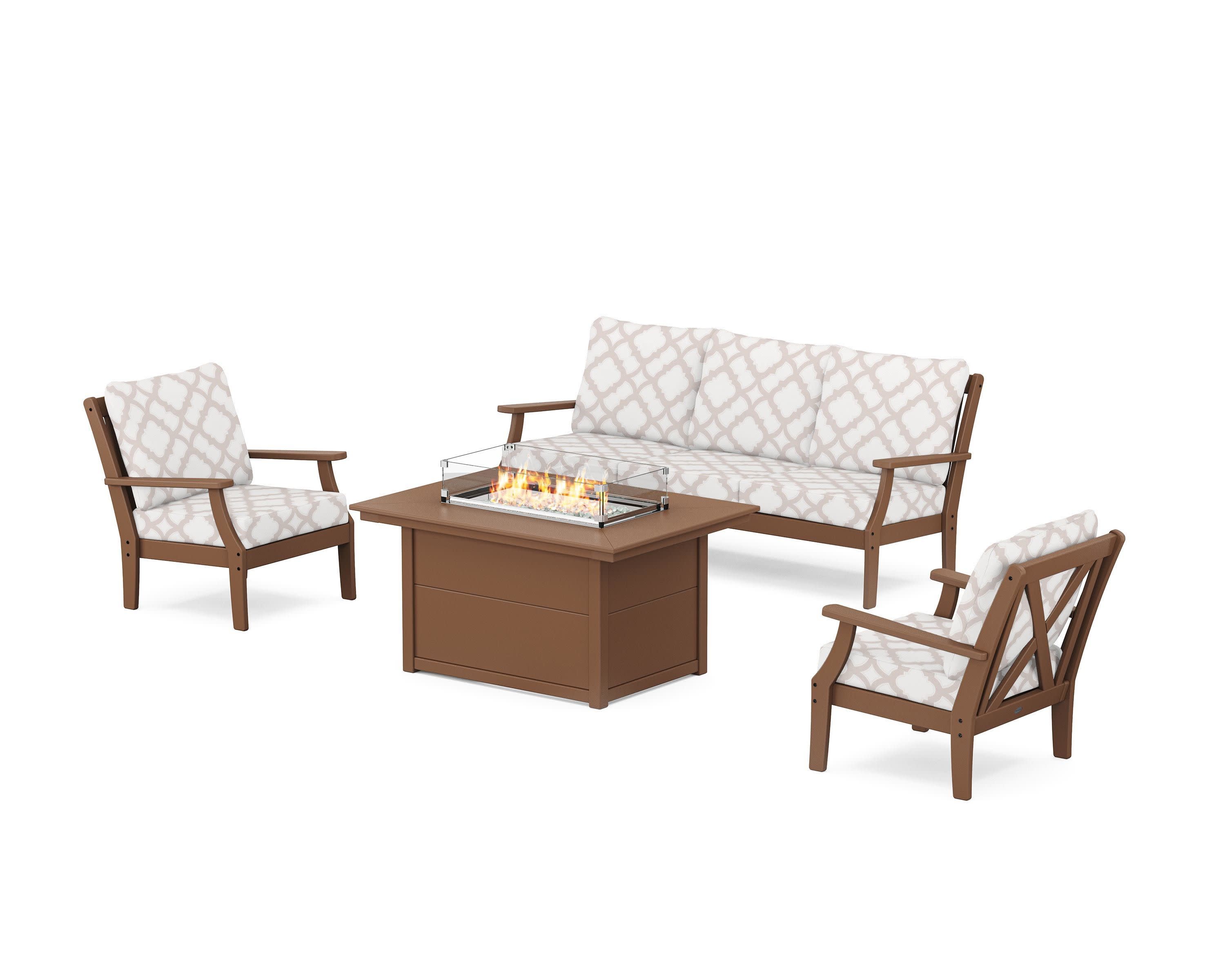 Braxton Deep Seating Fire Pit Table Set