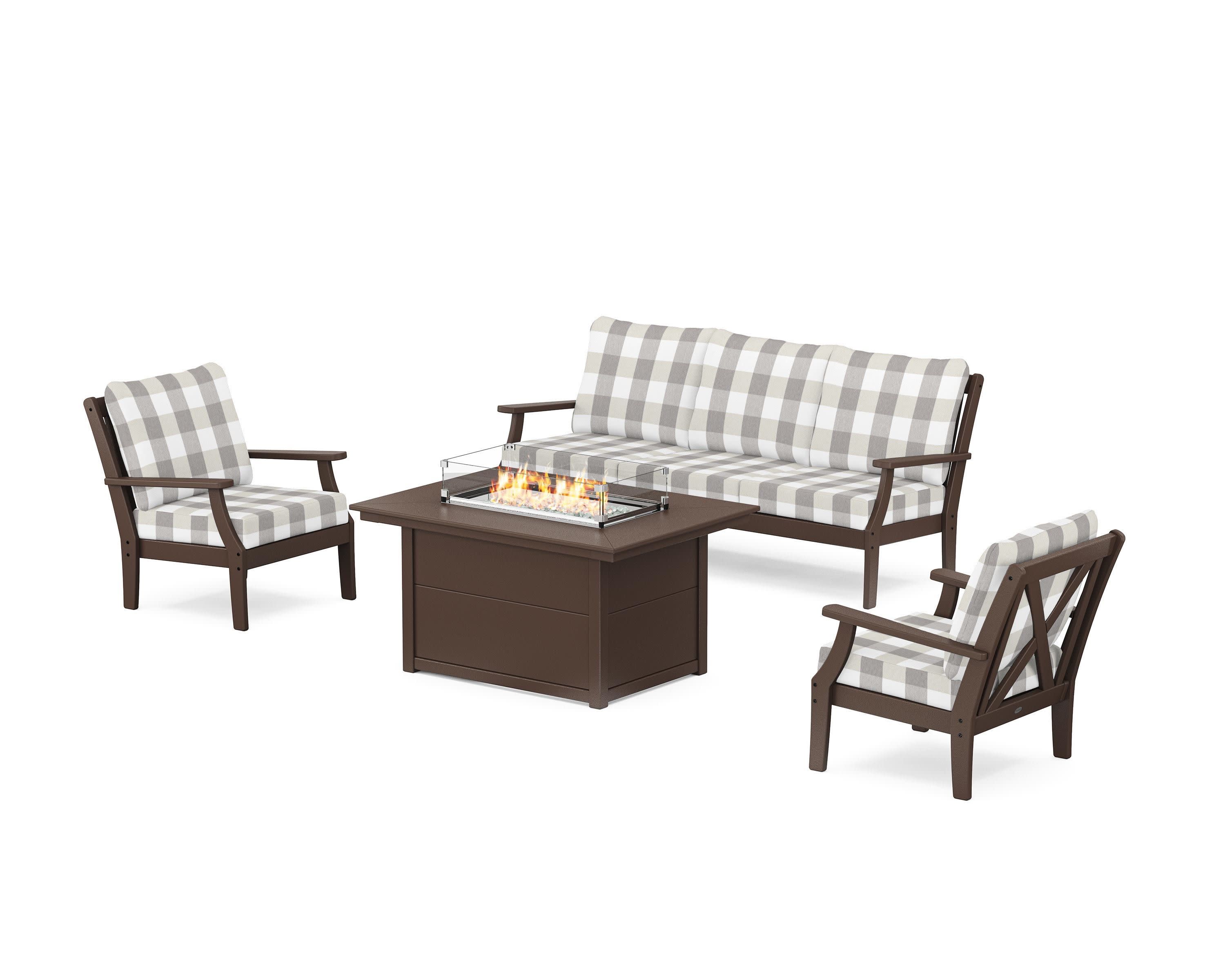 Braxton Deep Seating Fire Pit Table Set