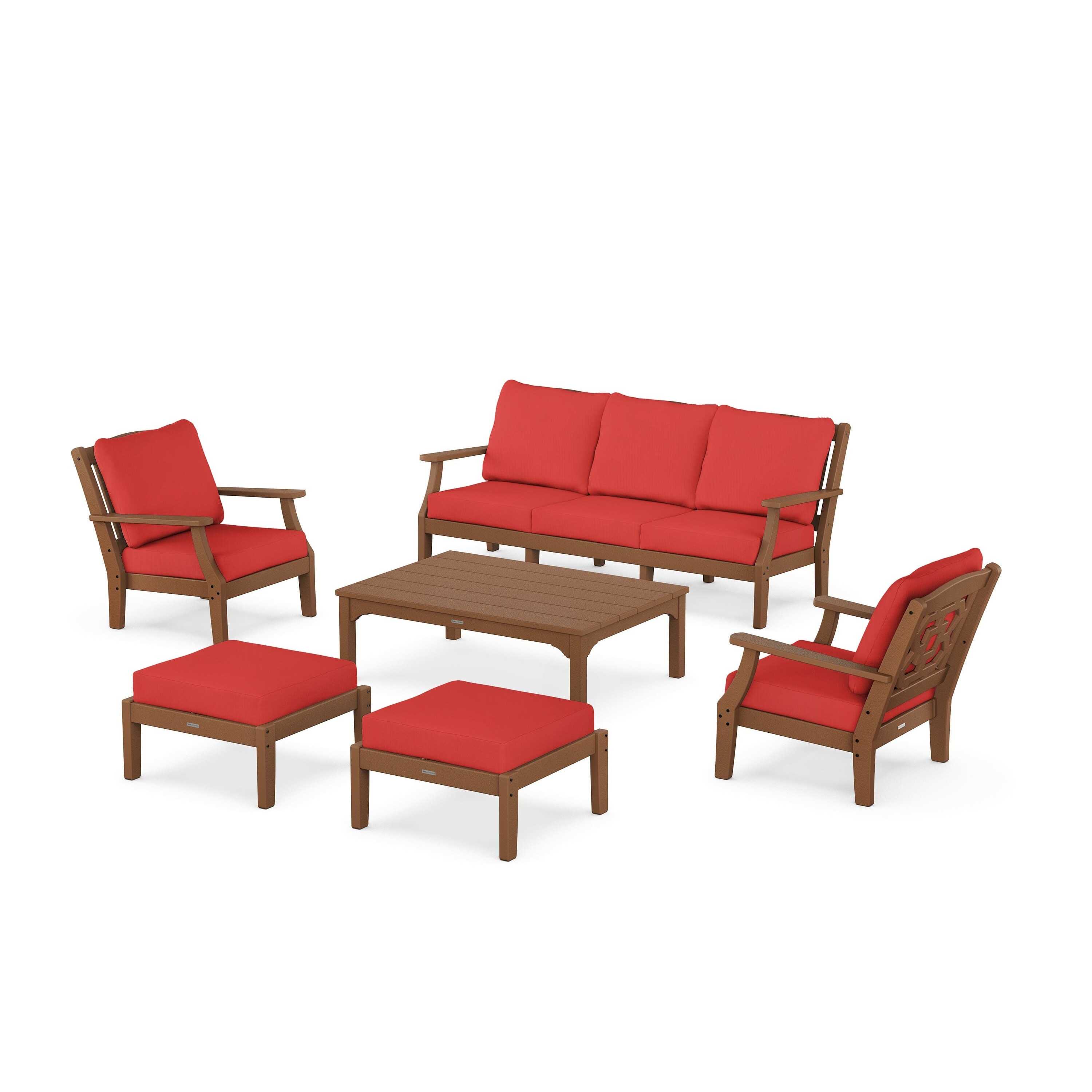 Chinoiserie 6-Piece Lounge Sofa Set