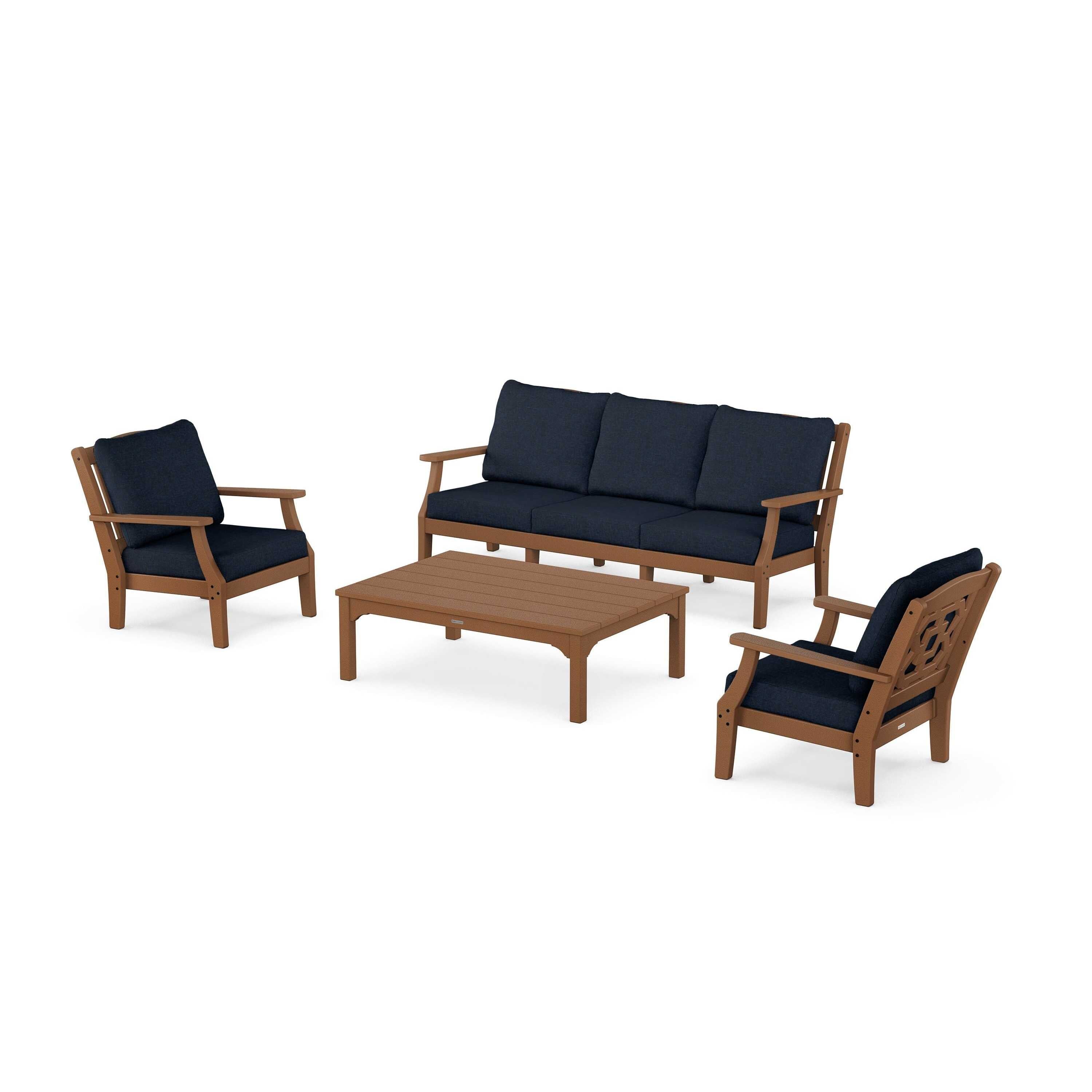 Chinoiserie 4-Piece Deep Seating Set with Sofa