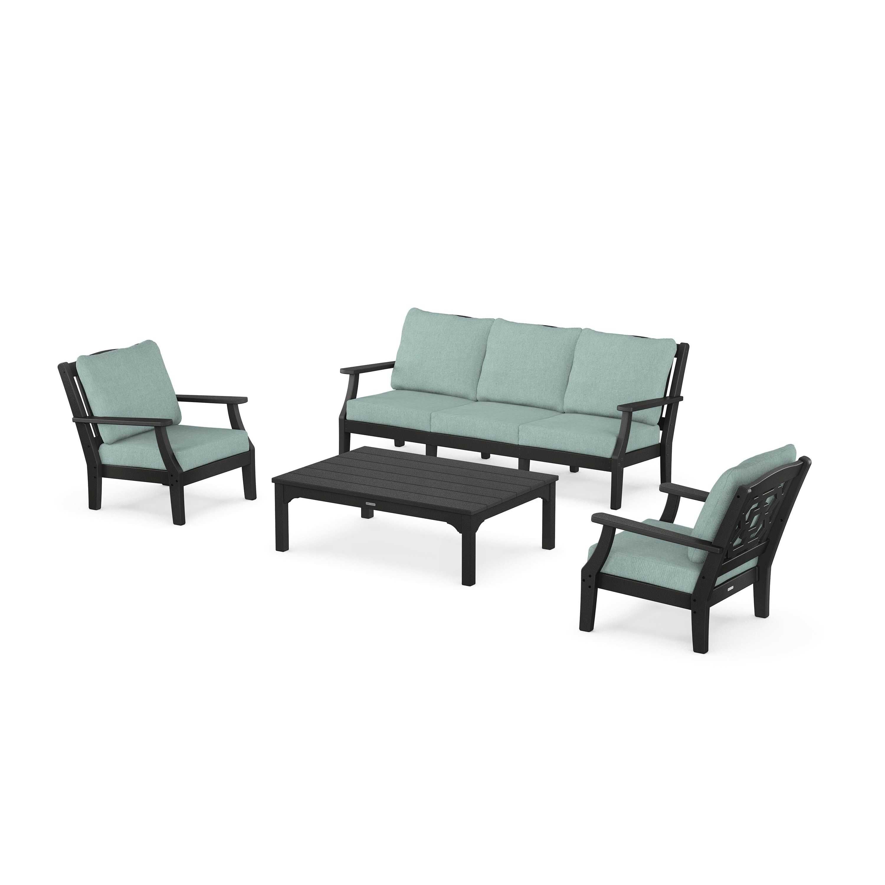 Chinoiserie 4-Piece Deep Seating Set with Sofa