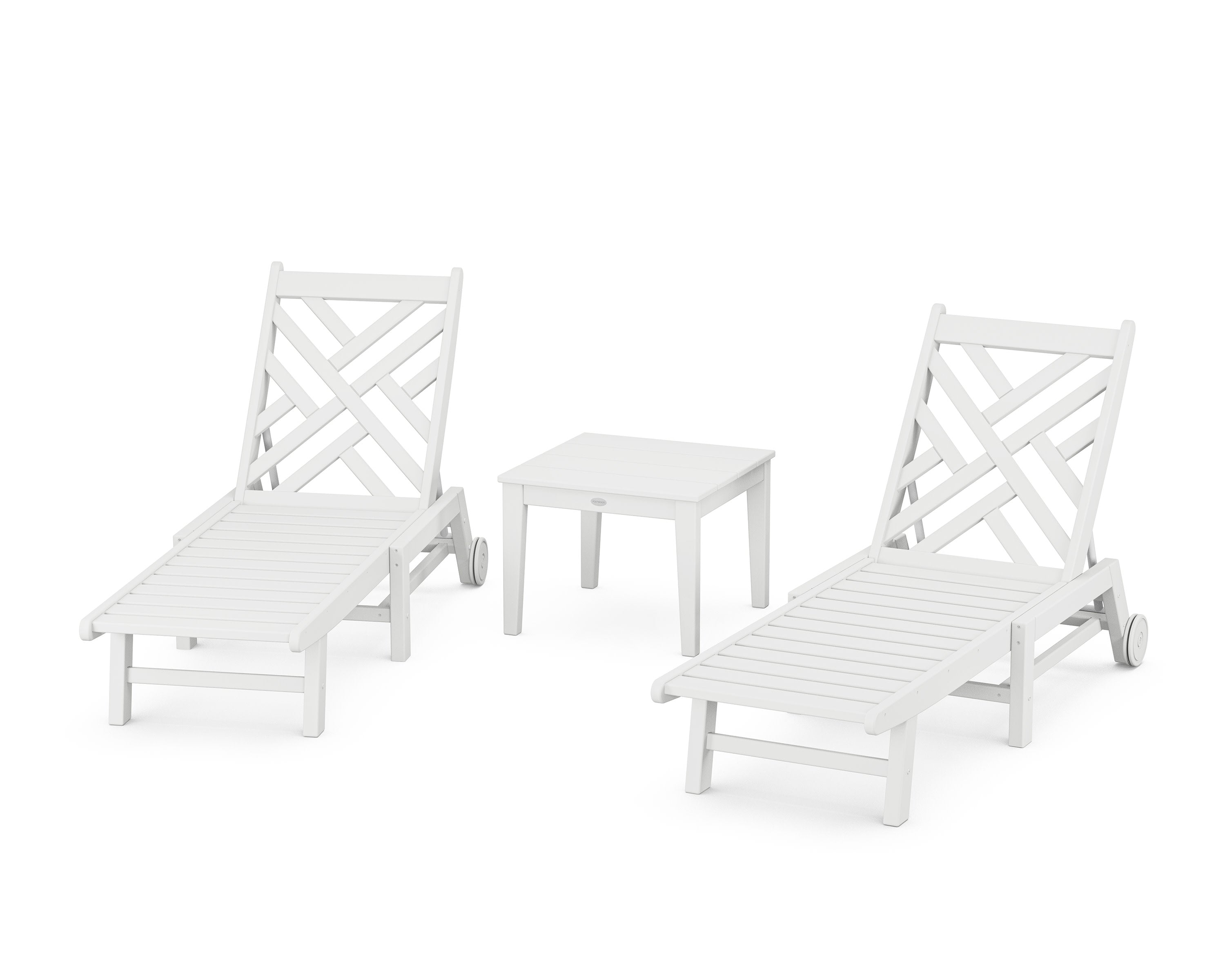 Chippendale 3-Piece Chaise Set with Wheels