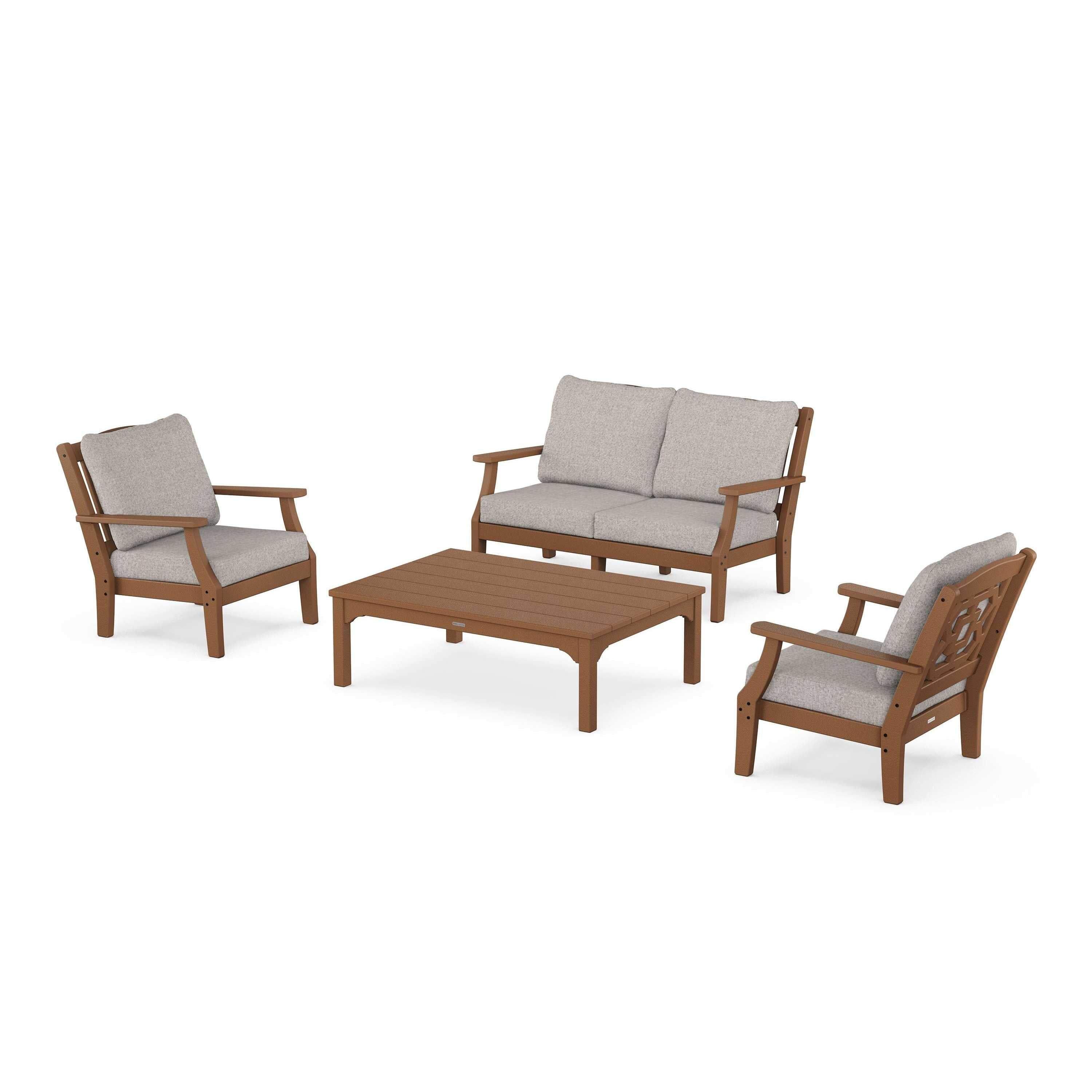 Chinoiserie 4-Piece Deep Seating Set with Loveseat
