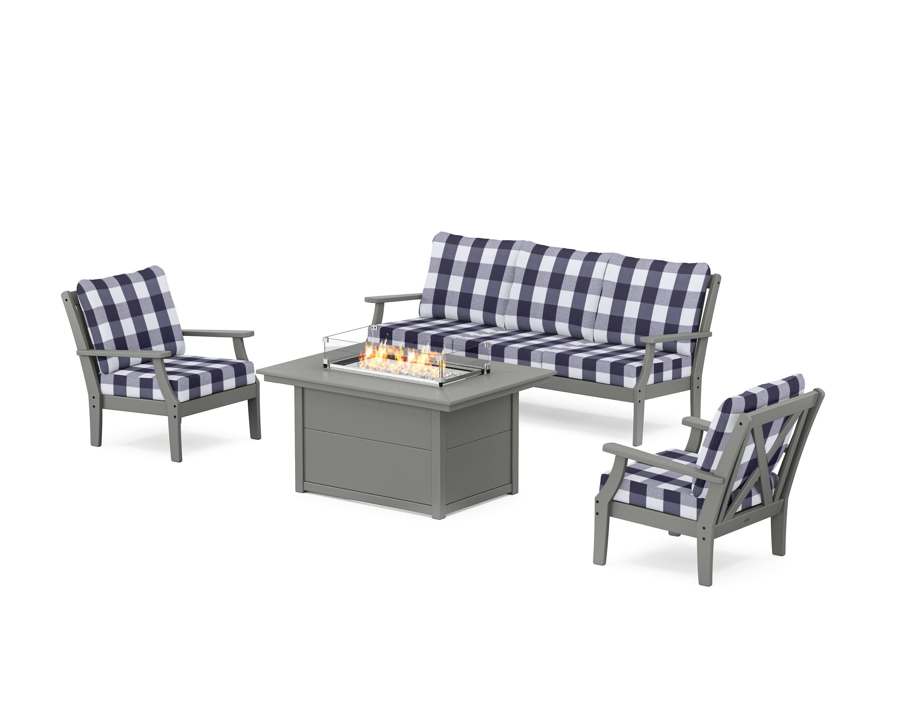 Braxton Deep Seating Fire Pit Table Set