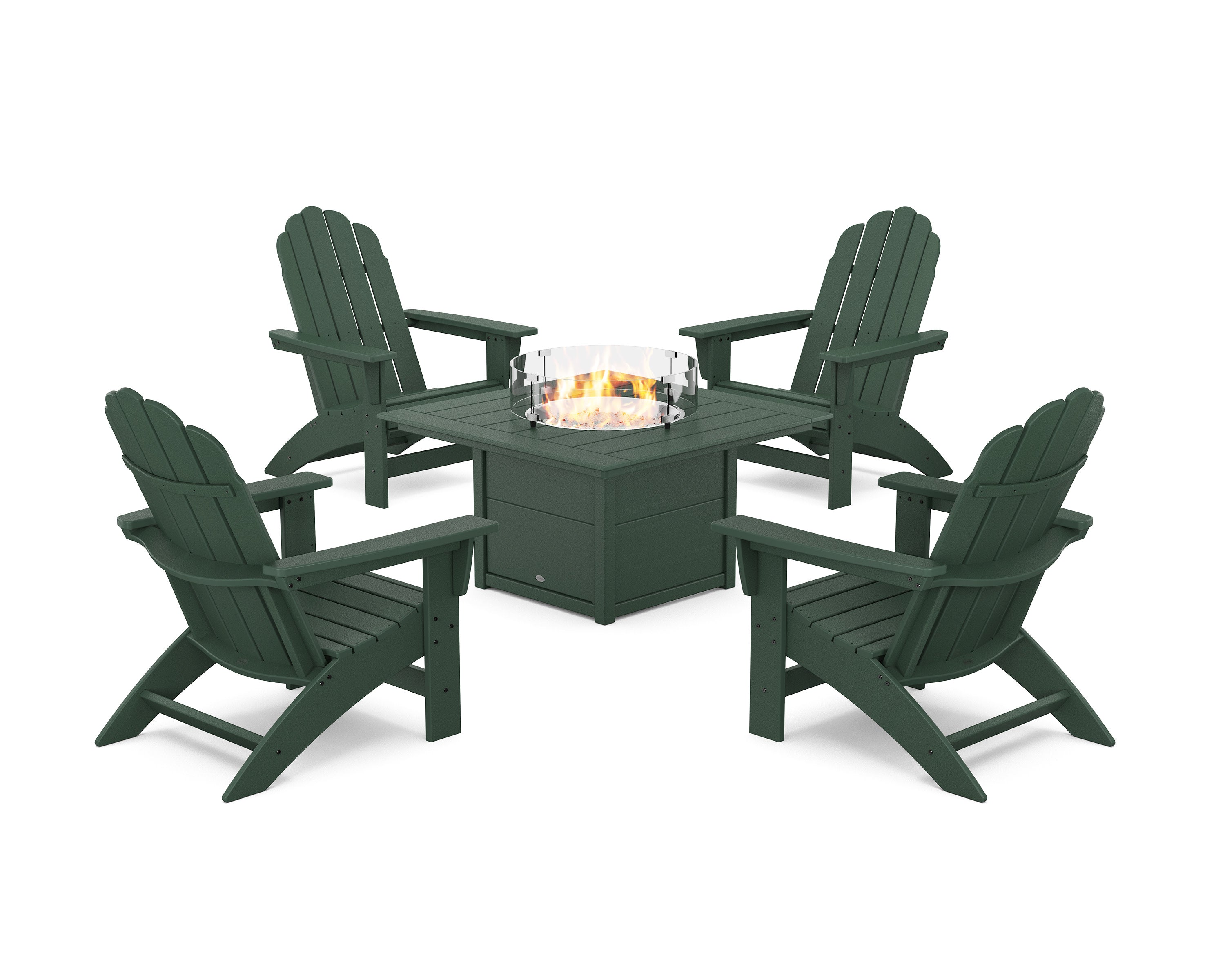5-Piece Vineyard Grand Adirondack Conversation Set with Fire Pit Table