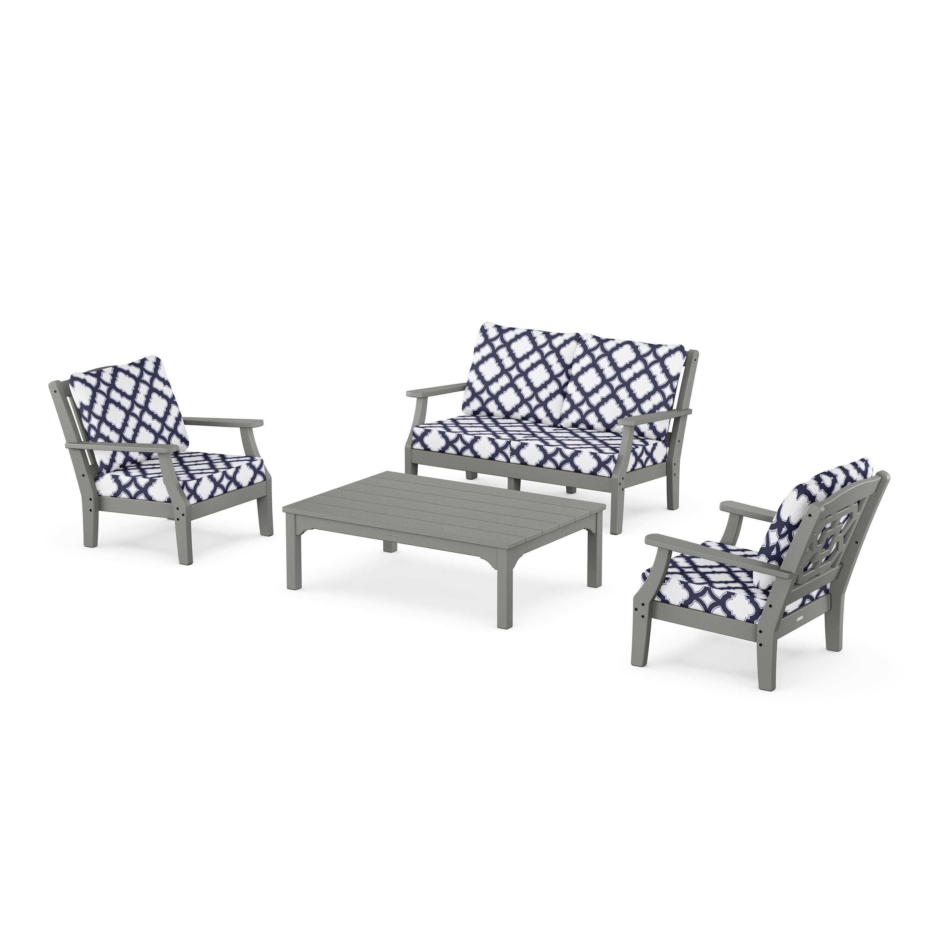 Chinoiserie 4-Piece Deep Seating Set with Loveseat