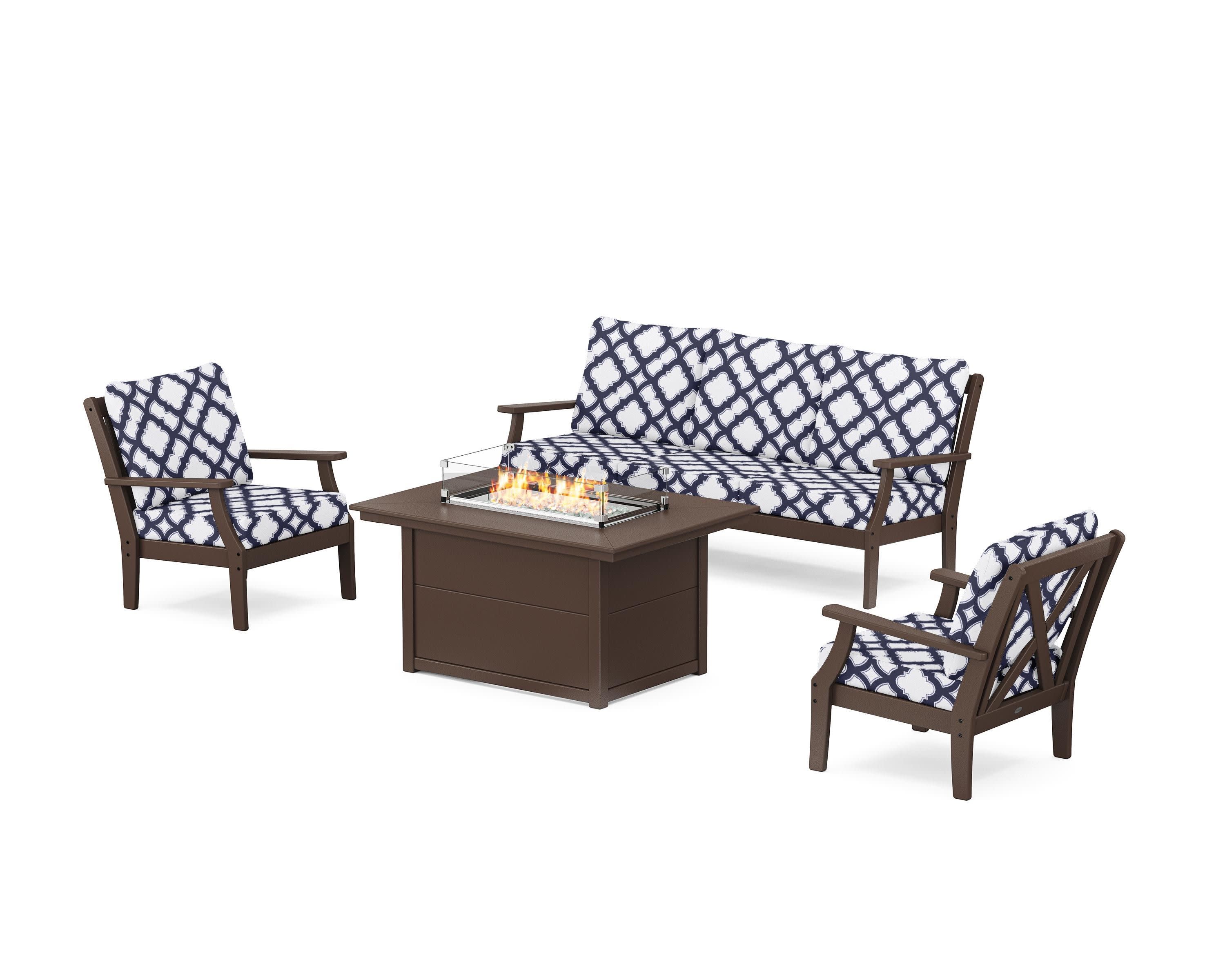 Braxton Deep Seating Fire Pit Table Set