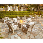Chinoiserie 5-Piece Deep Seating Set with Fire Pit Table