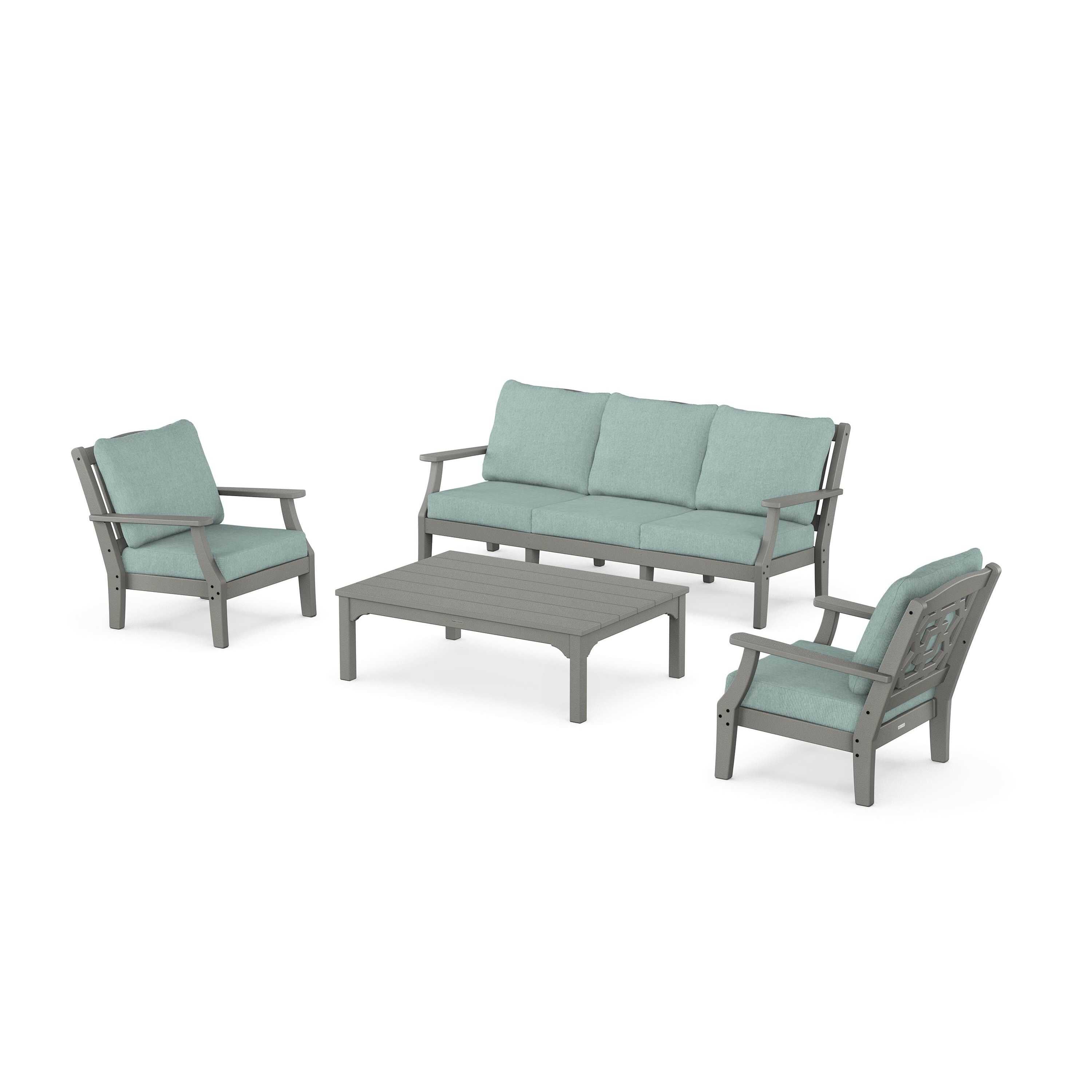 Chinoiserie 4-Piece Deep Seating Set with Sofa