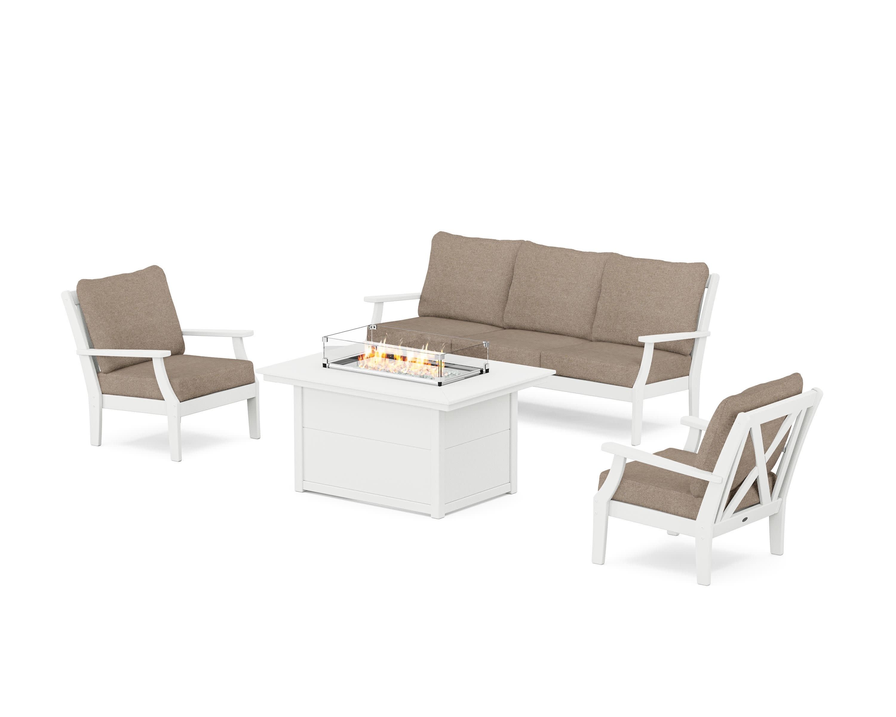 Braxton Deep Seating Fire Pit Table Set