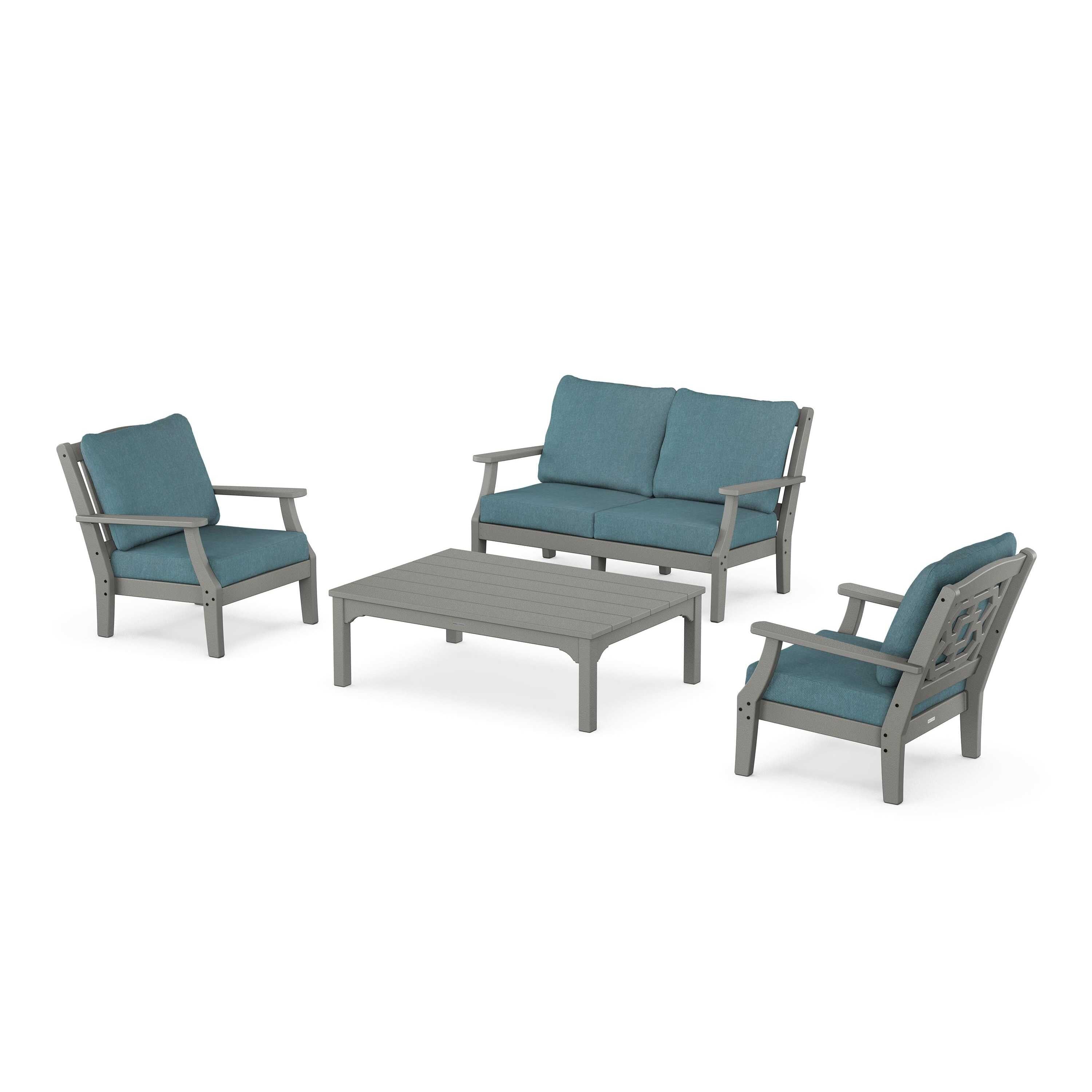 Chinoiserie 4-Piece Deep Seating Set with Loveseat
