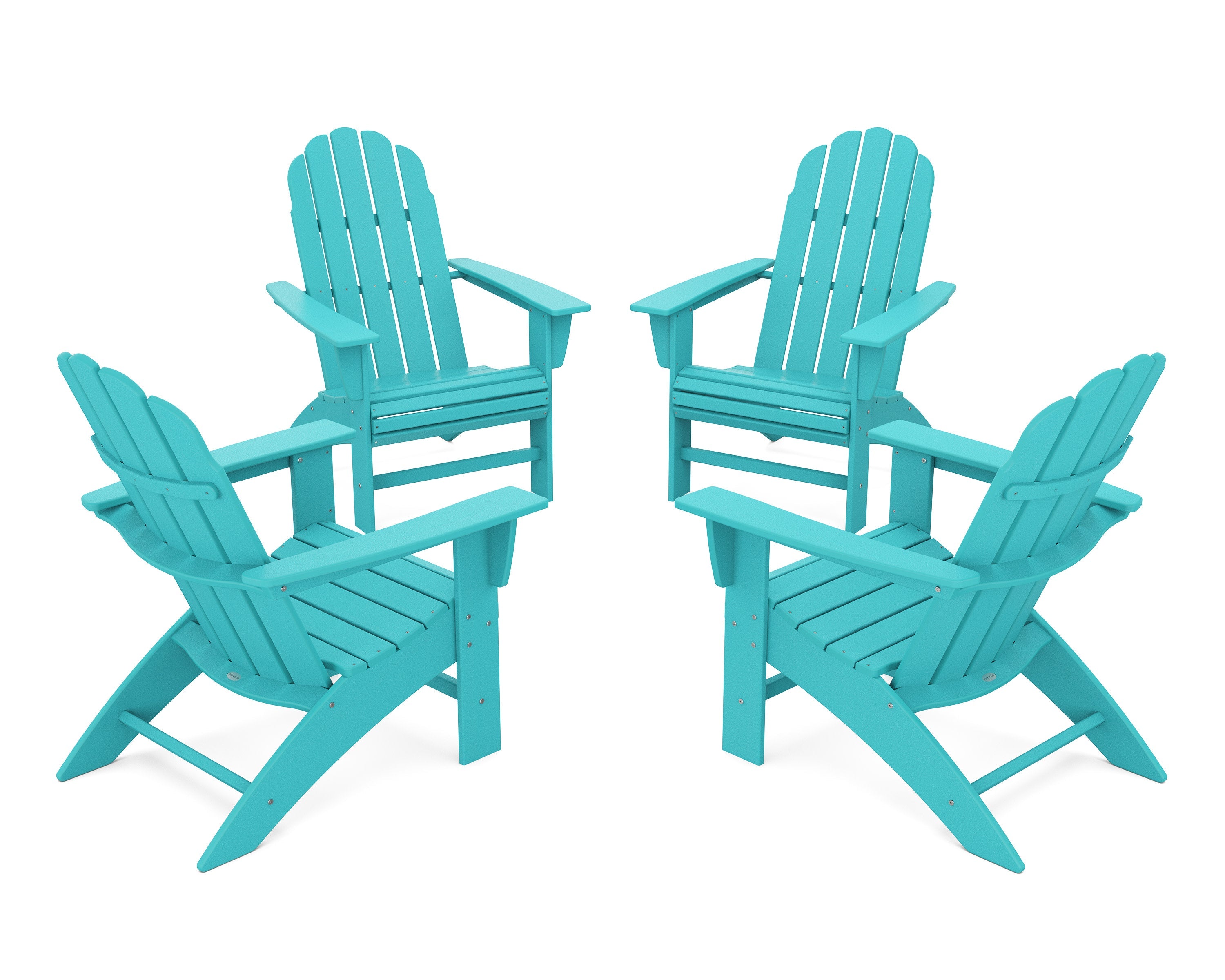 4-Piece Vineyard Curveback Adirondack Chair Conversation Set