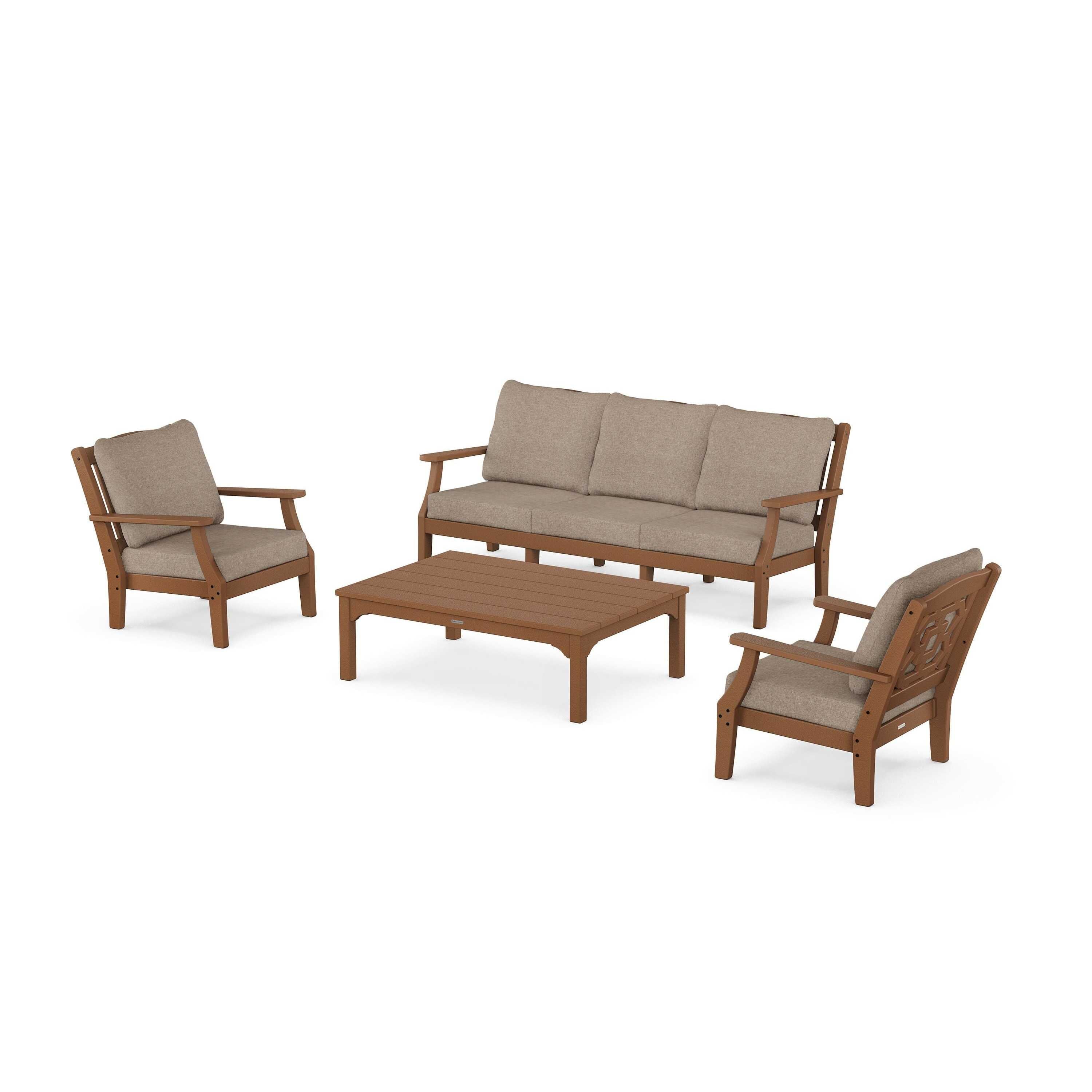Chinoiserie 4-Piece Deep Seating Set with Sofa