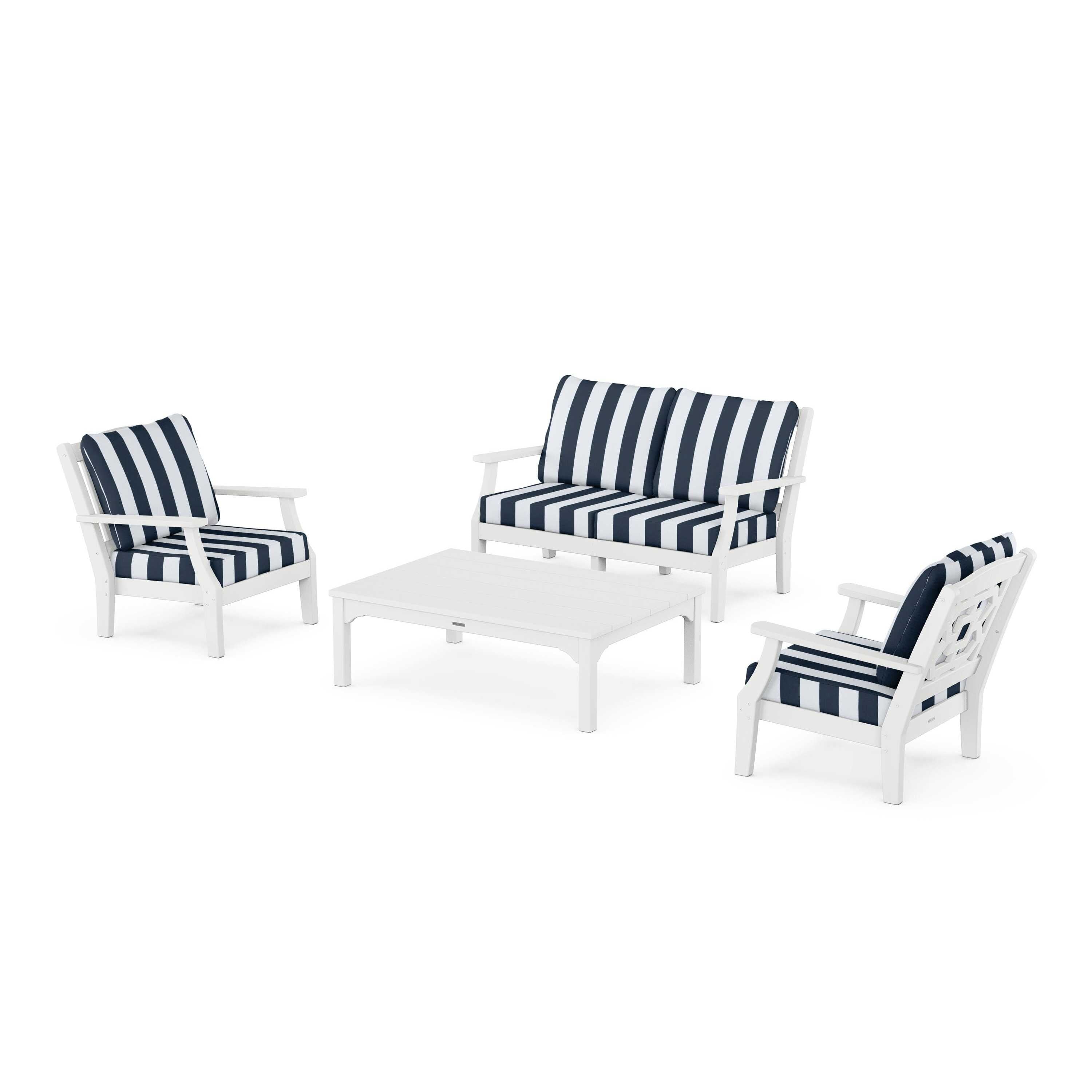 Chinoiserie 4-Piece Deep Seating Set with Loveseat