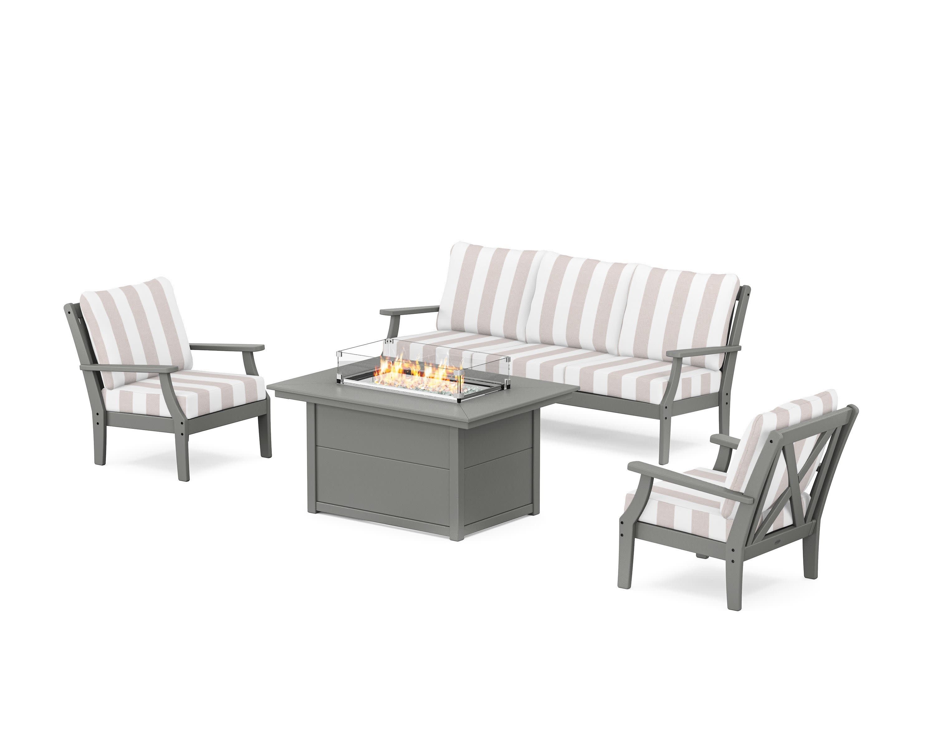 Braxton Deep Seating Fire Pit Table Set