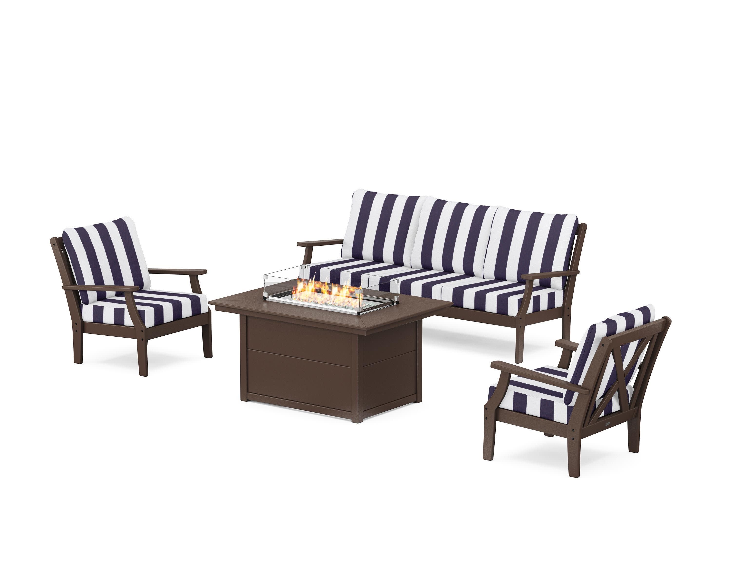 Braxton Deep Seating Fire Pit Table Set