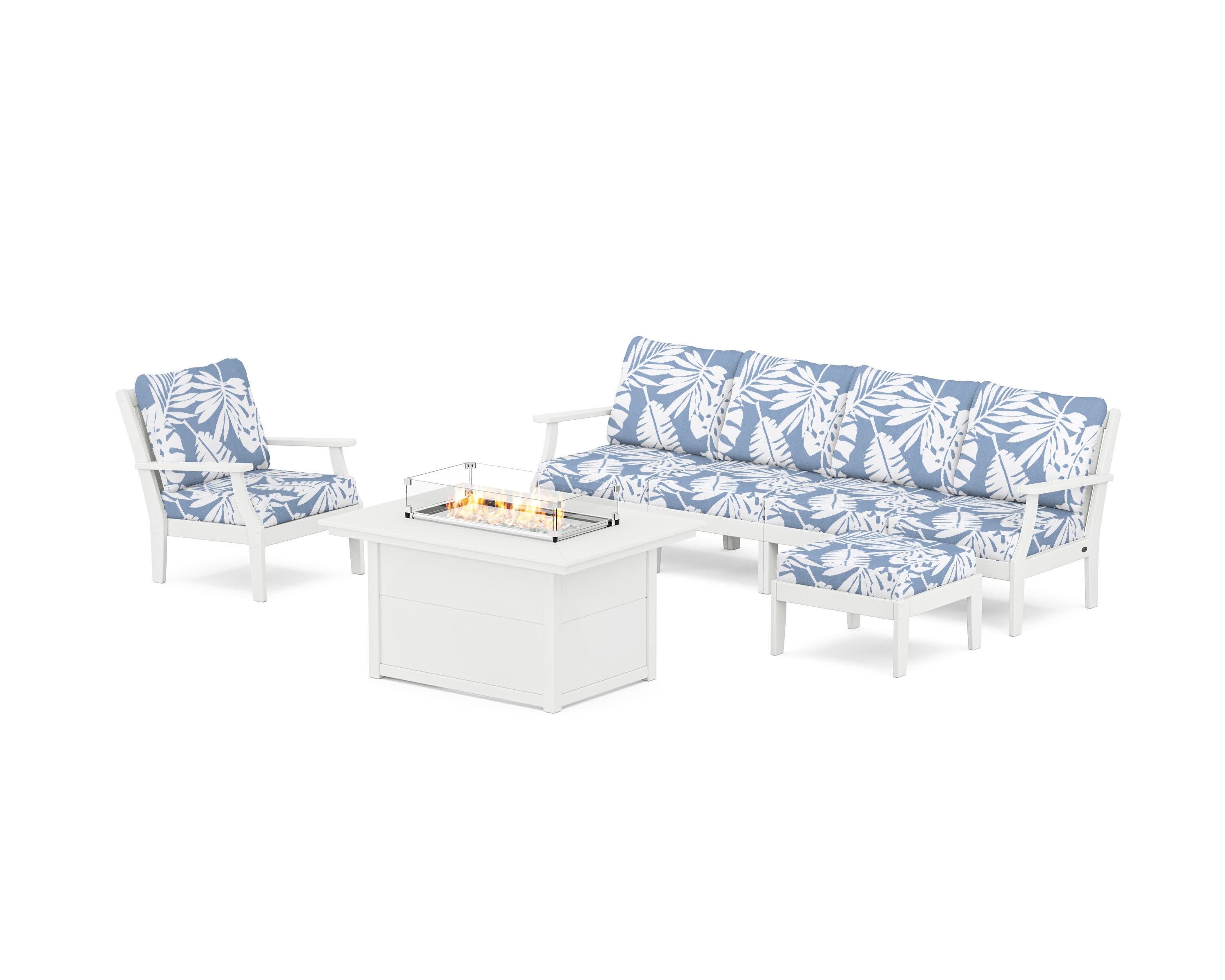 Braxton Sectional Lounge and Fire Pit Set