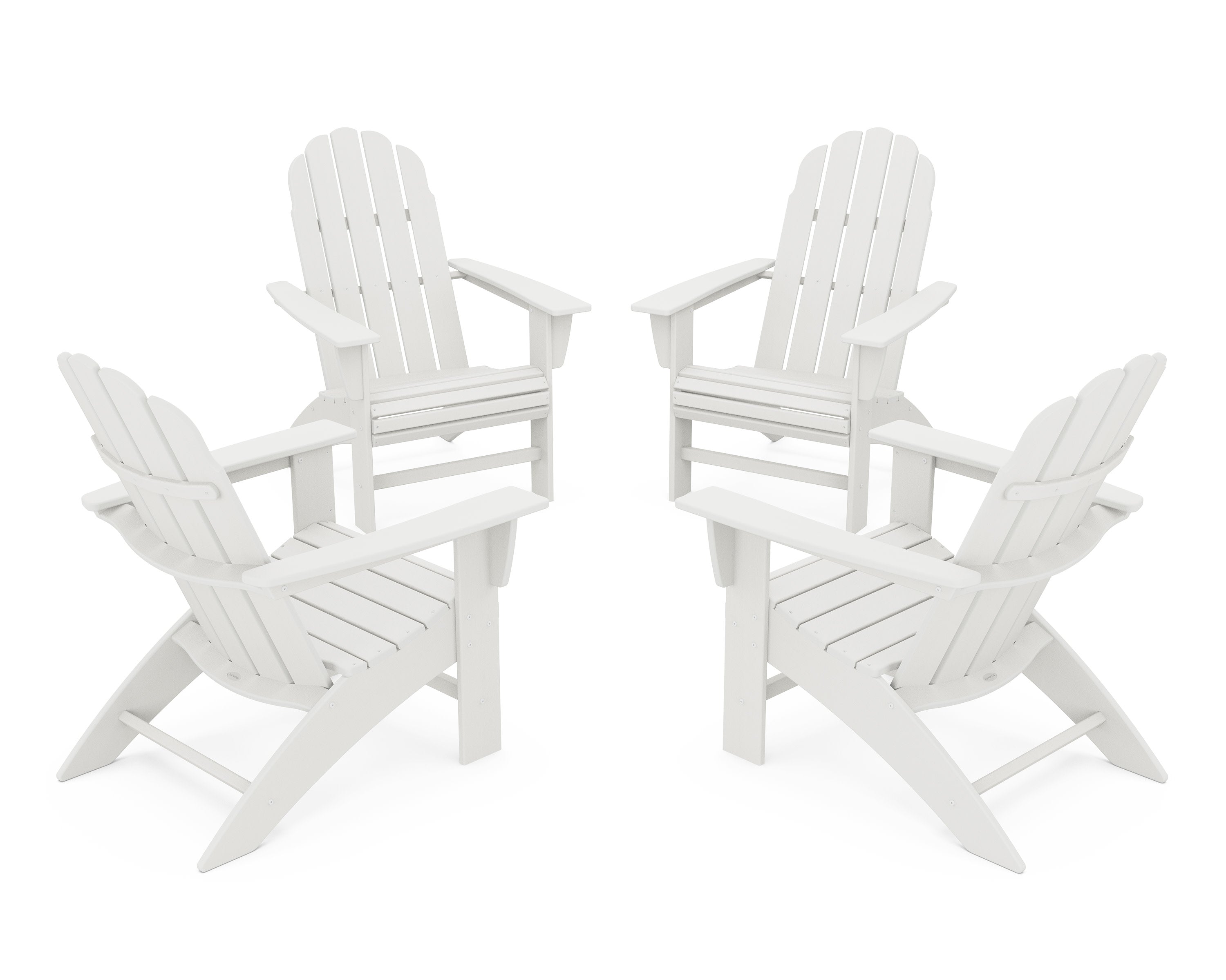 4-Piece Vineyard Curveback Adirondack Chair Conversation Set
