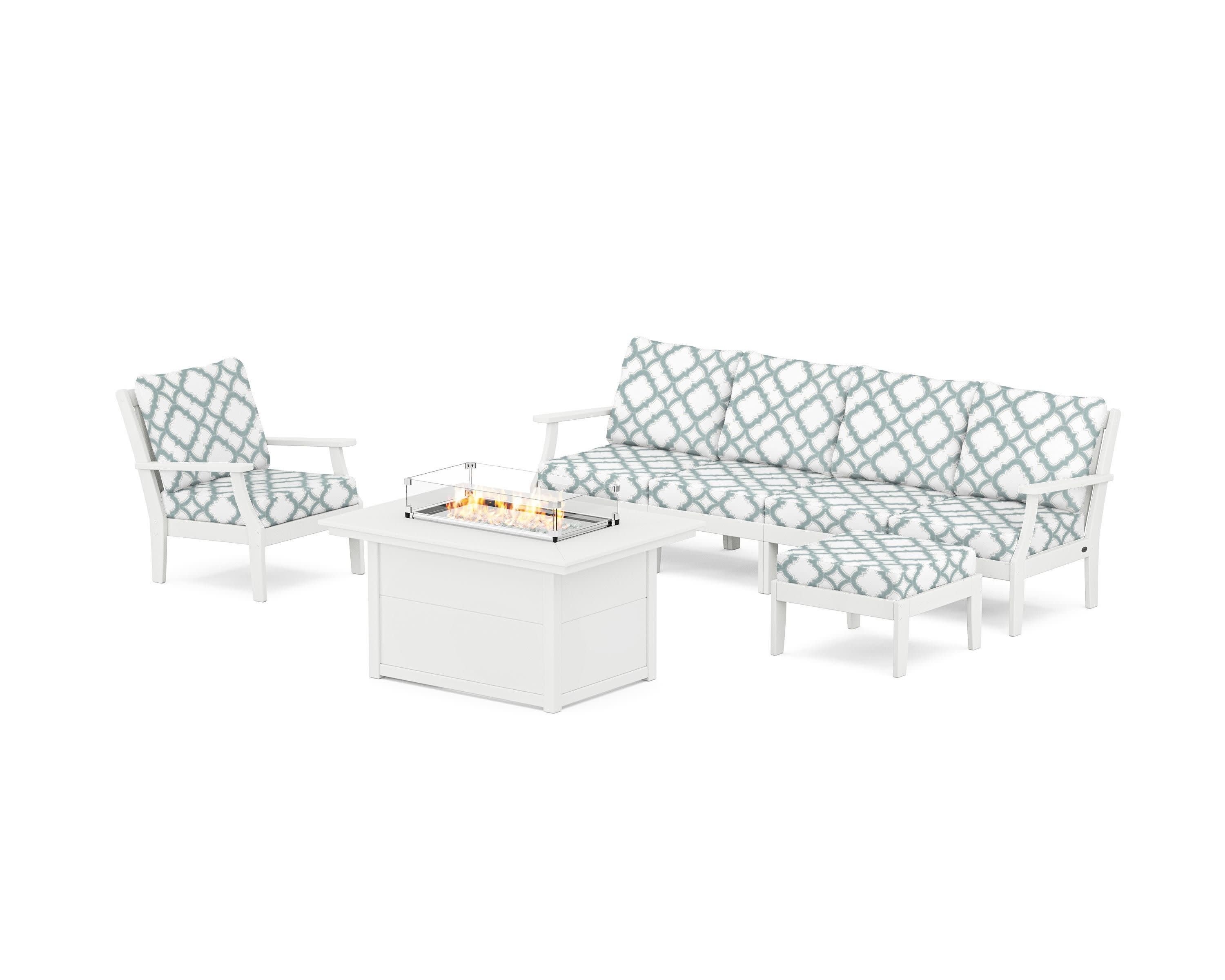 Braxton Sectional Lounge and Fire Pit Set